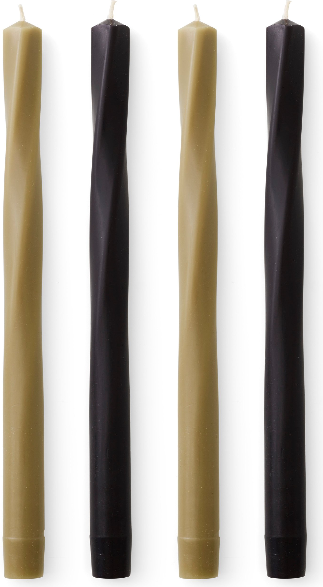 Świece Twist Tapered zielone i czarne 4 szt.