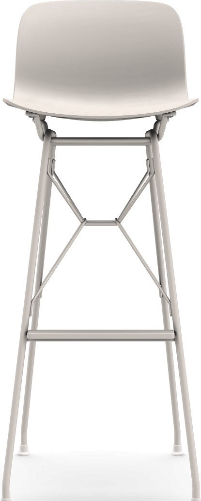 Stołek barowy Troy Wireframe biały z białą ramą