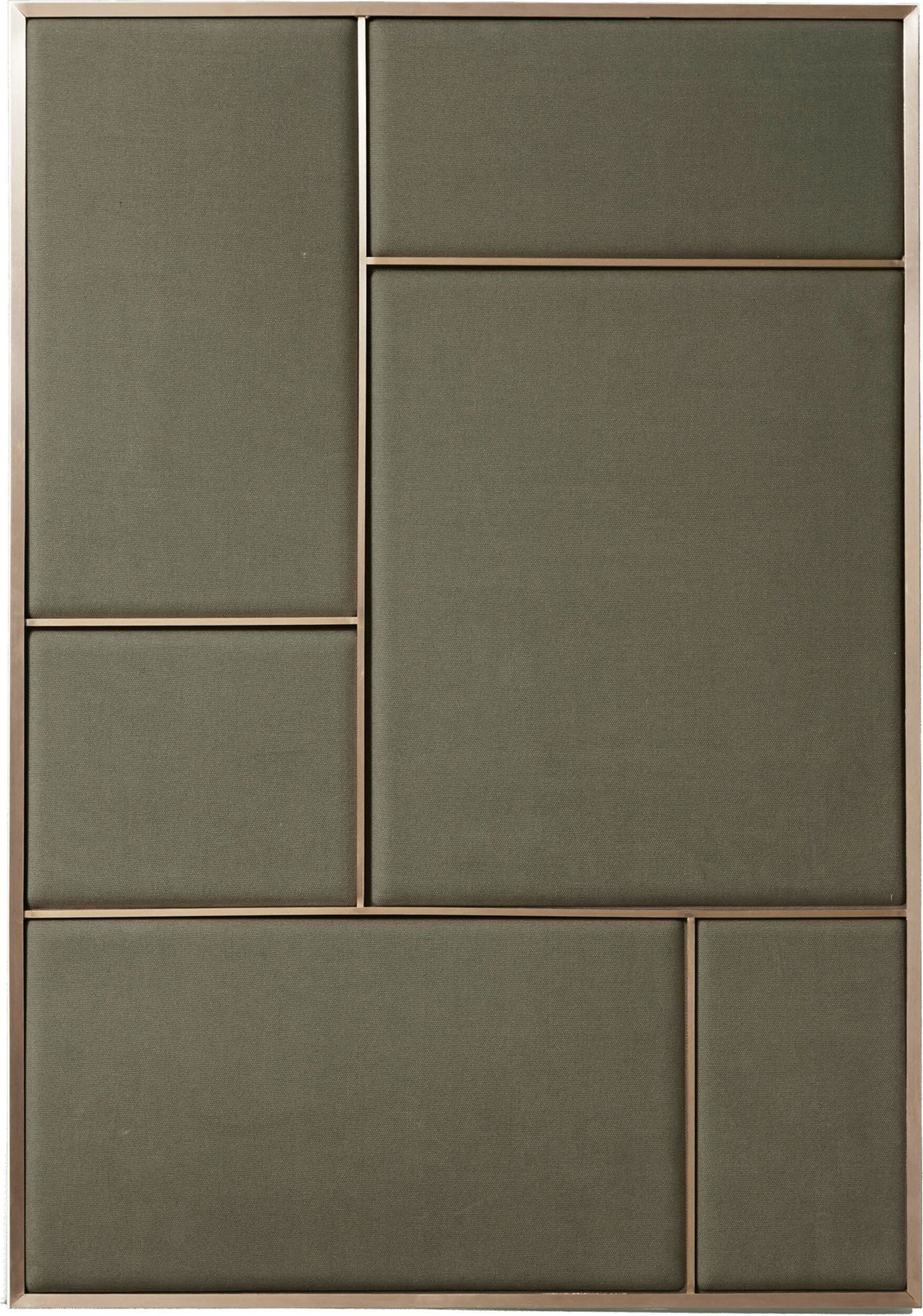 Tablica ścienna tapicerowana z mosiężną ramą Nouveau Pin L szara