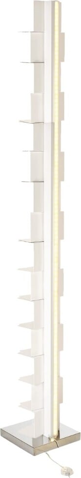 Regał Ptolomeo Luce 215 cm biały ze srebrną podstawą z podświetleniem LED