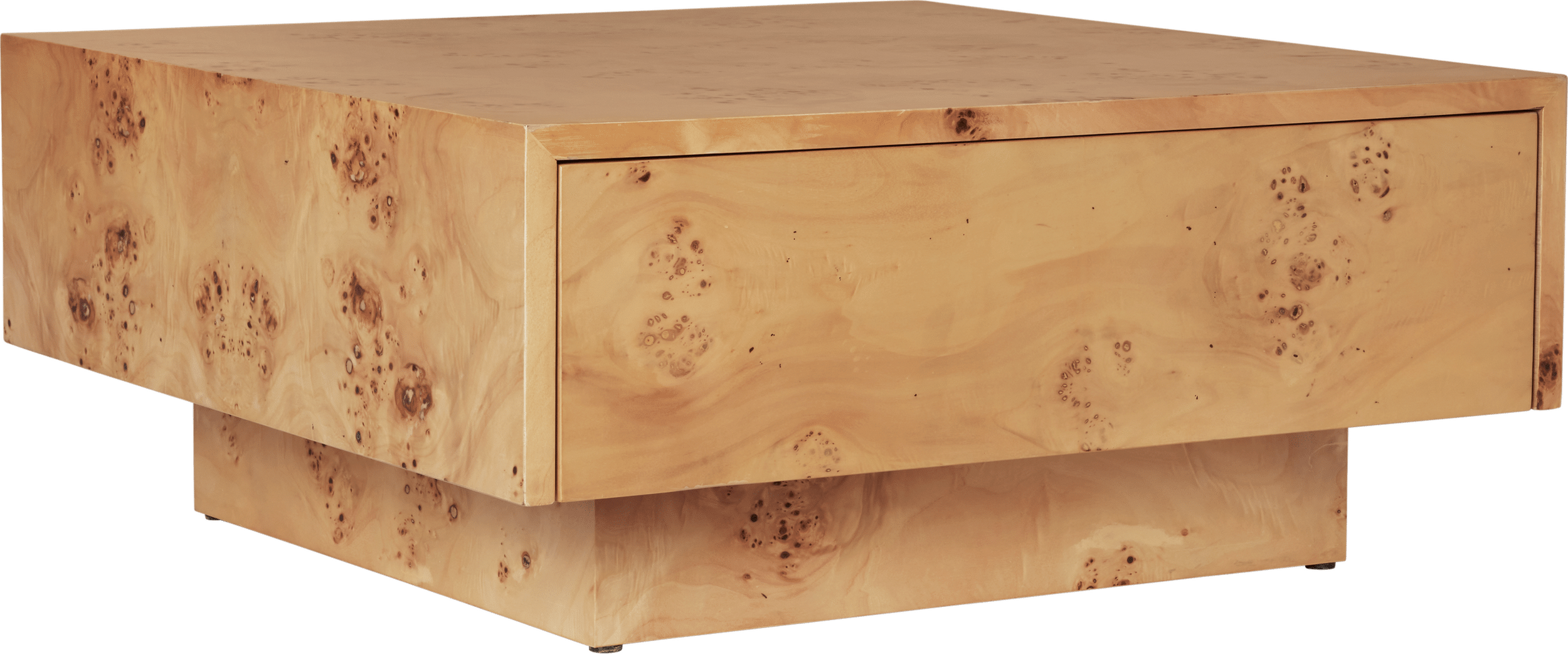 Stolik kawowy z szufladą Burl naturalne drewno