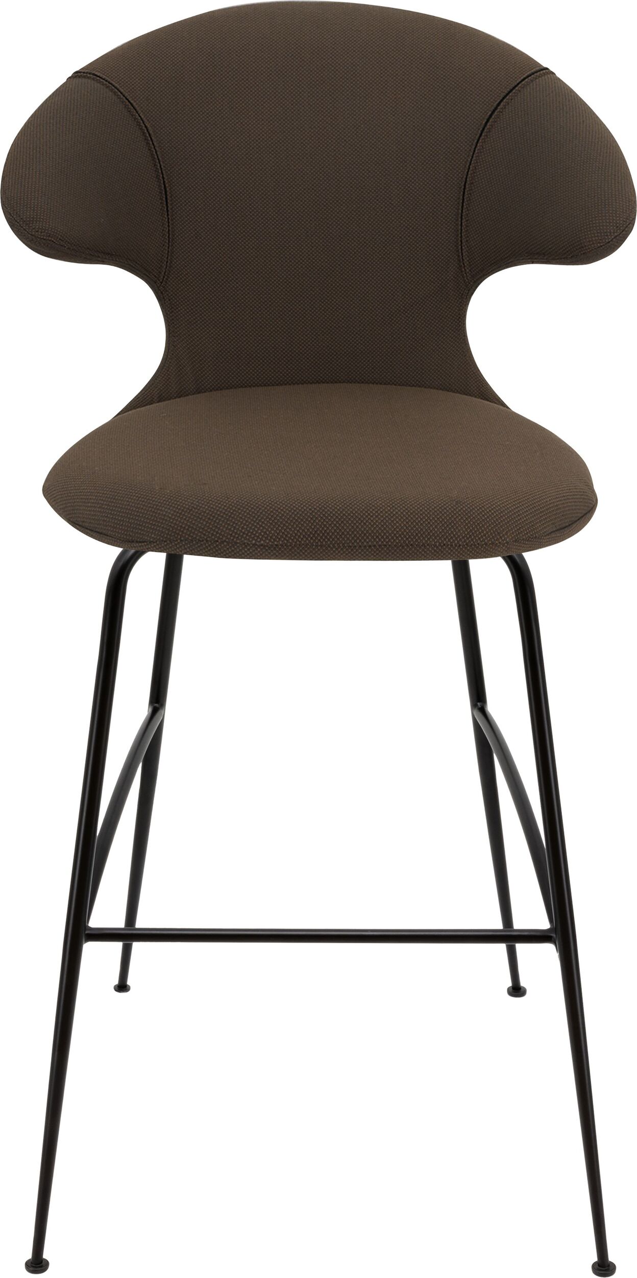 Krzesło barowe Time Flies ciemnobrązowe na czarnych nogach