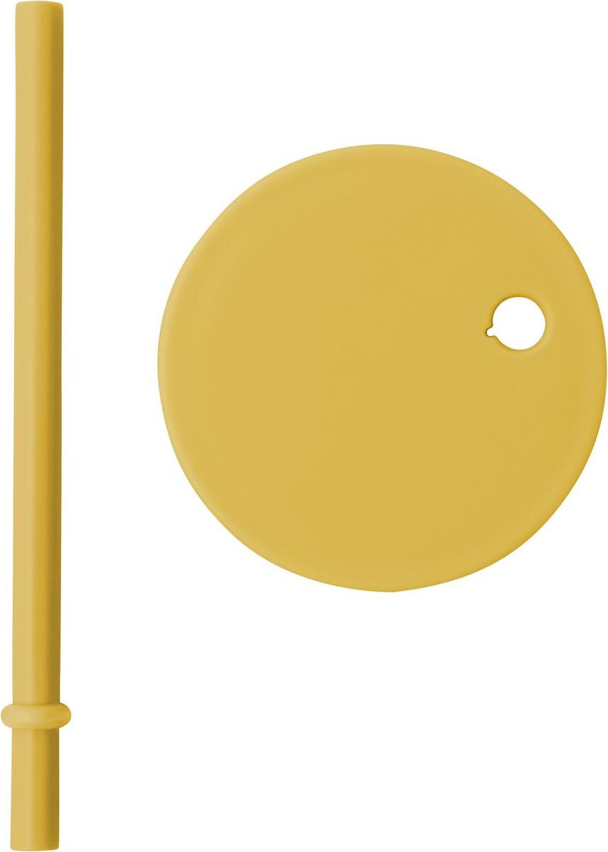 Pokrywka ze słomką do kubków Kids Personal musztardowa