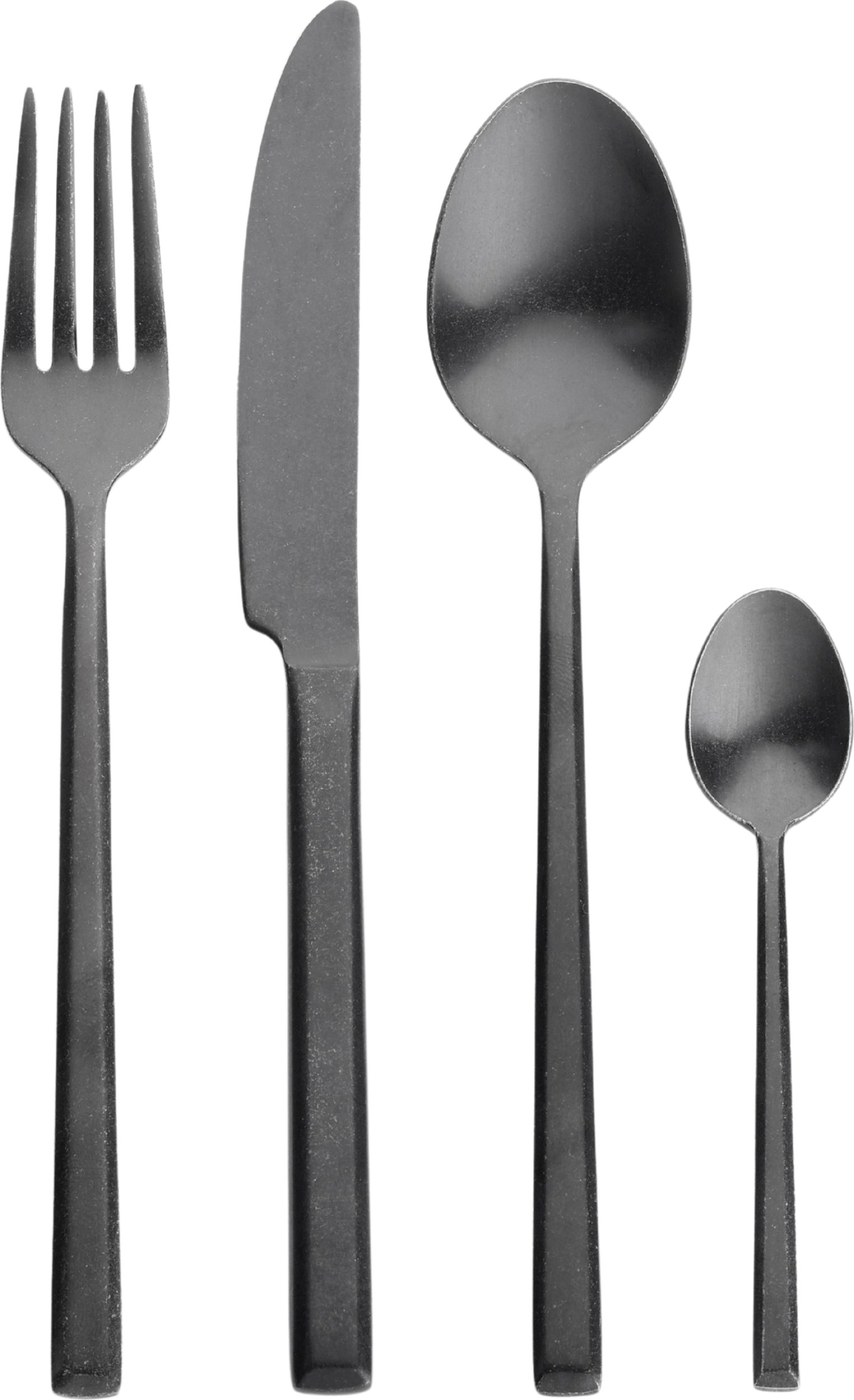 Komplet sztućców Pure czarny 24 el.