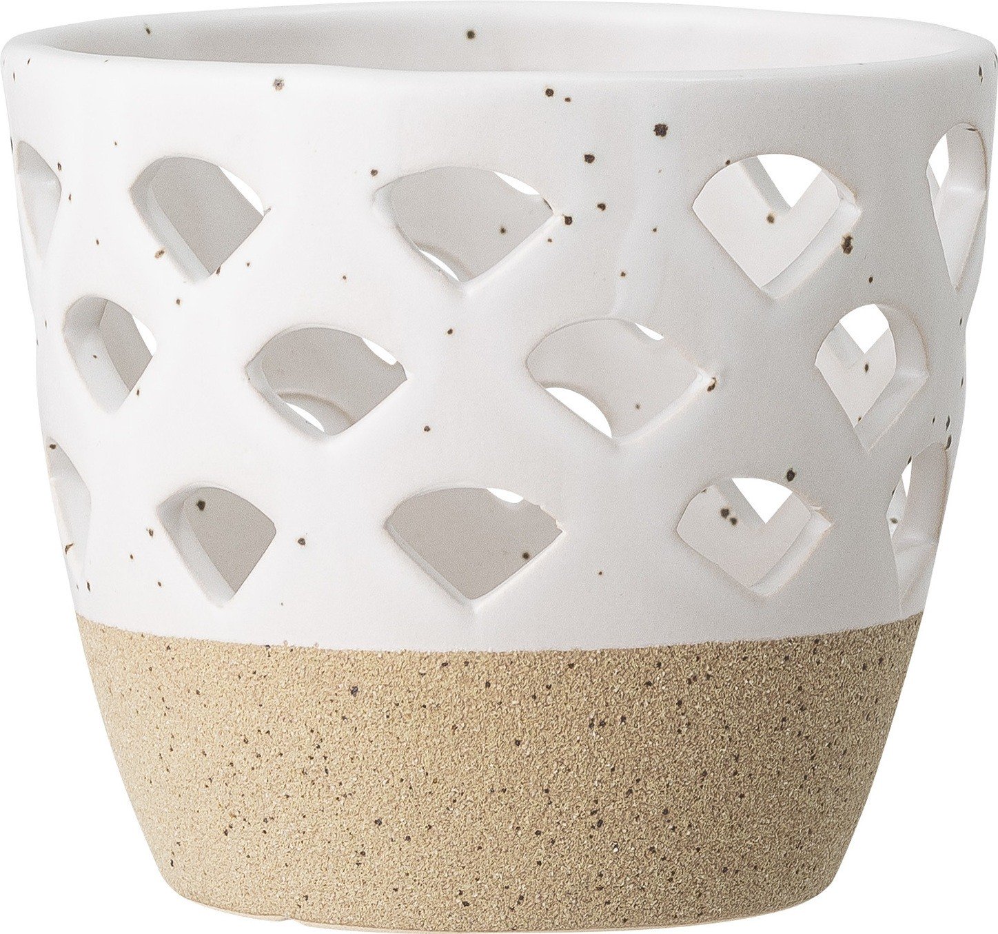 Świecznik Bloomingville 8 cm biały kamionkowy