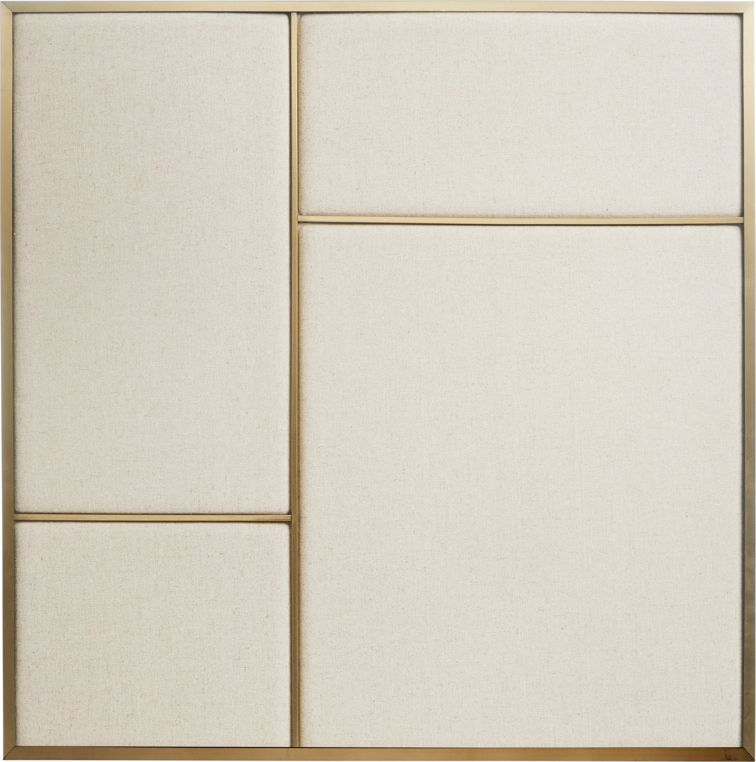 Tablica ścienna tapicerowana z mosiężną ramą Nouveau Pin M beżowa