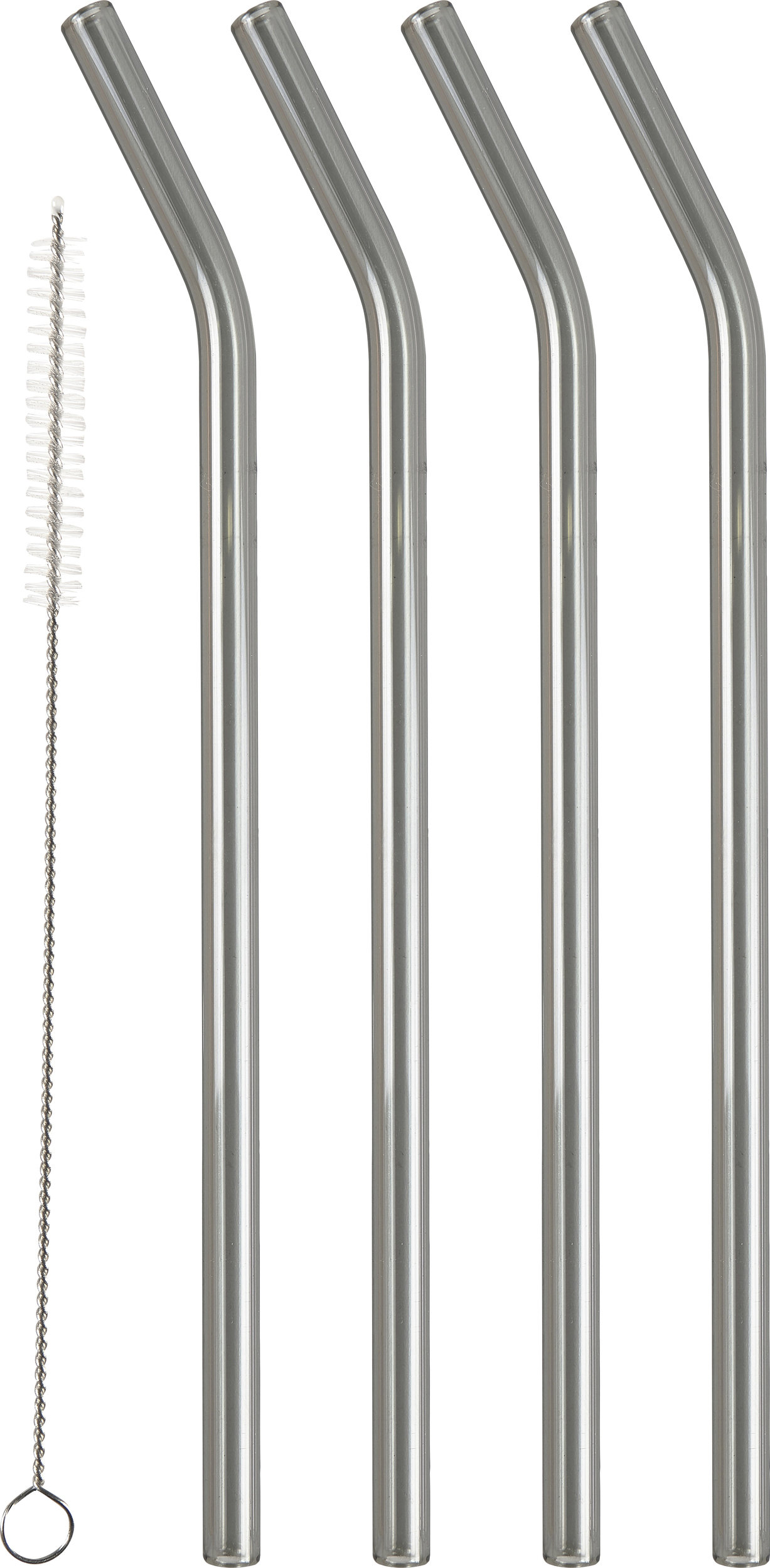 Słomki do napojów LyngbyGlas 21,5 cm szare z czyścikiem 5 el.