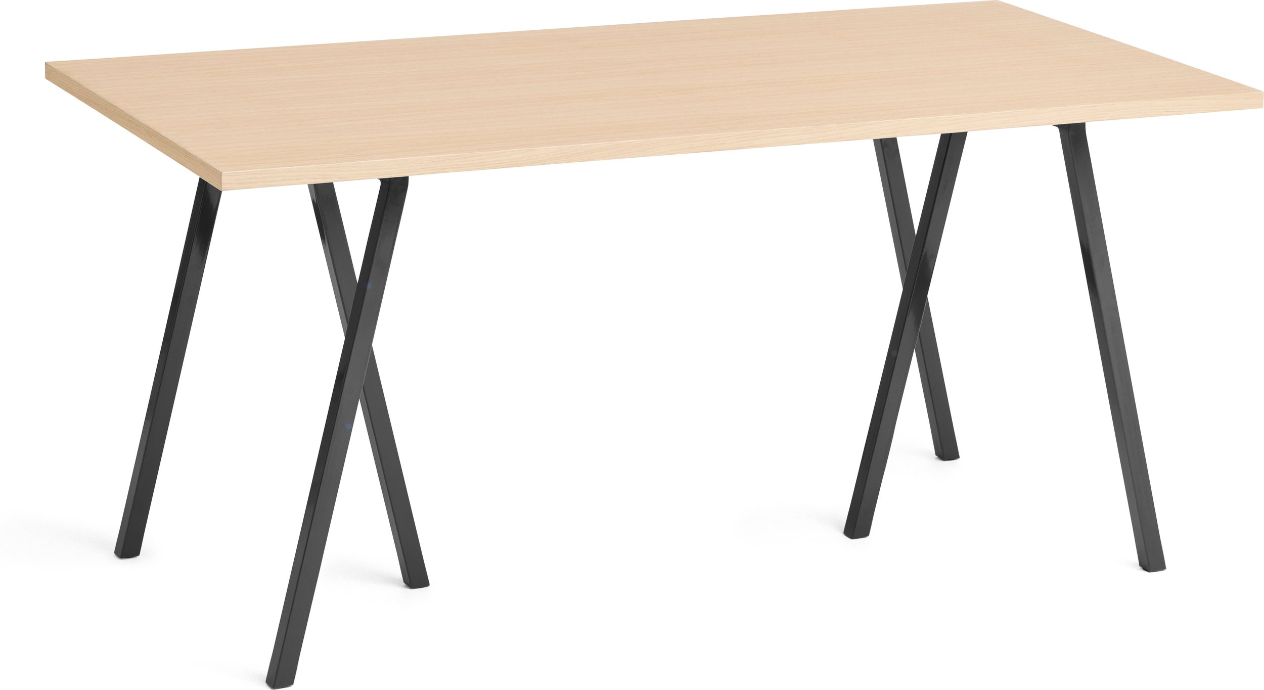 Stół Loop Stand 160 cm wzmocniony blat dąb lakierowany nogi czarne