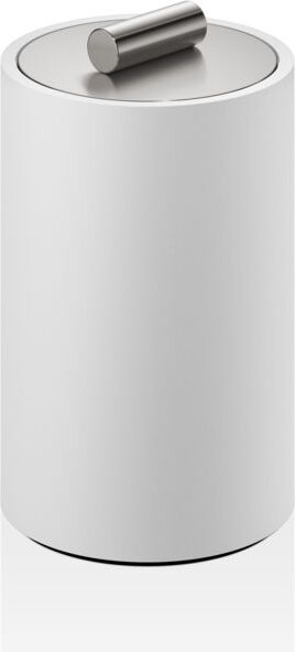 Pojemnik łazienkowy Stone M stal matowa-biały z pokrywką