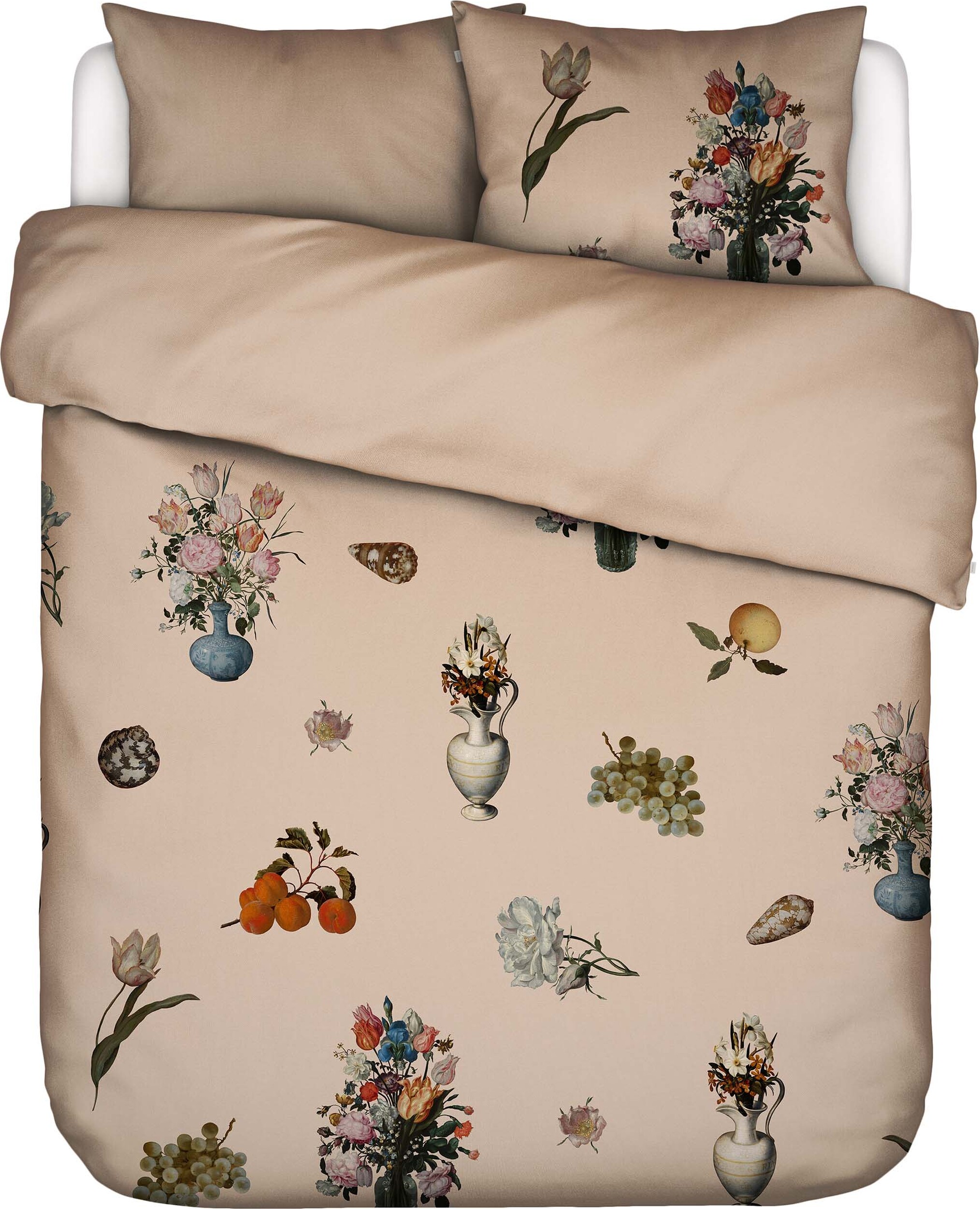 Pościel Amadee 240 x 220 cm piaskowa z 2 poszewkami na poduszki 60 x 70 cm zapięcie flap