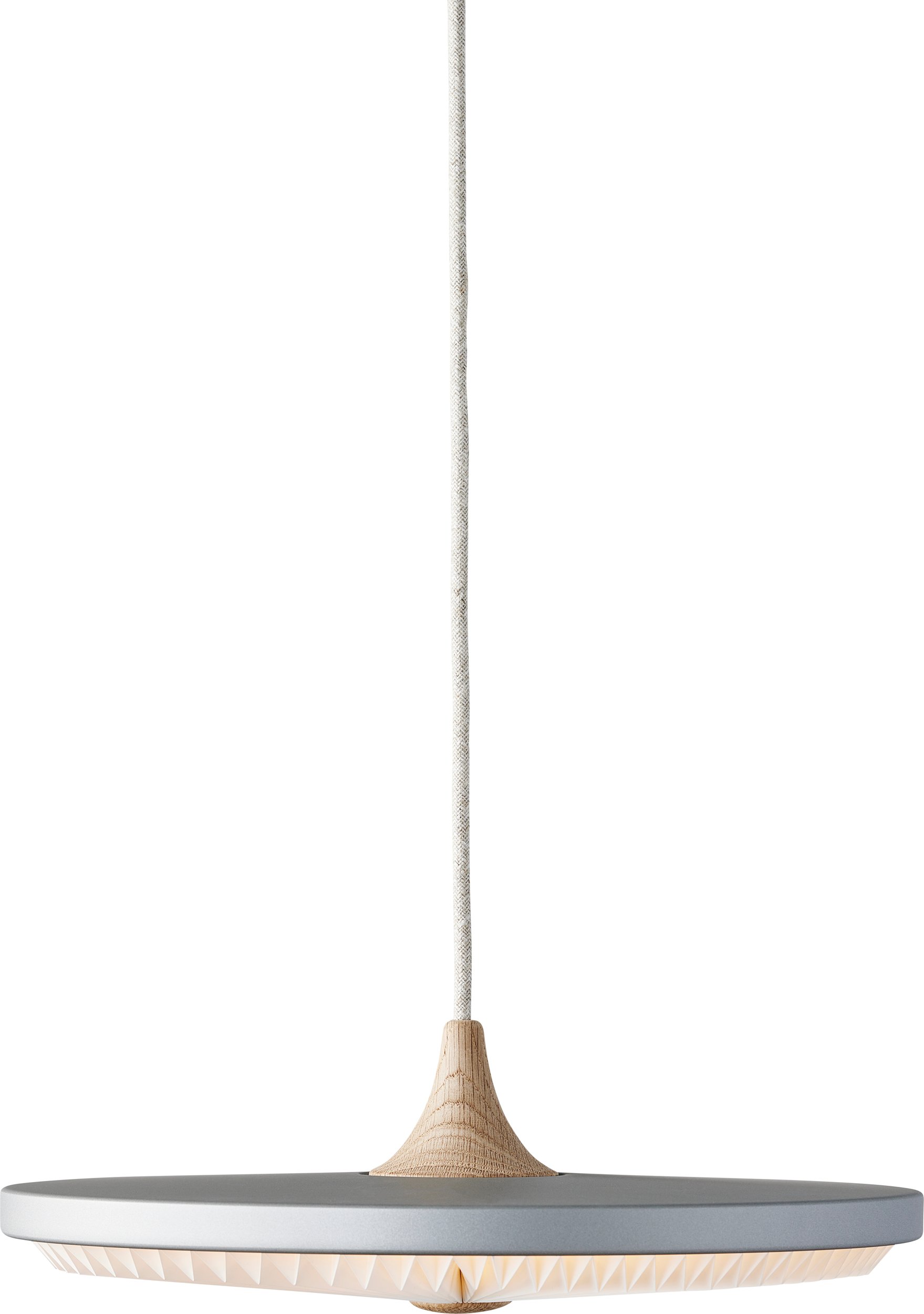 Lampa wisząca Soleil S srebrna jasny dąb z papierowym kloszem