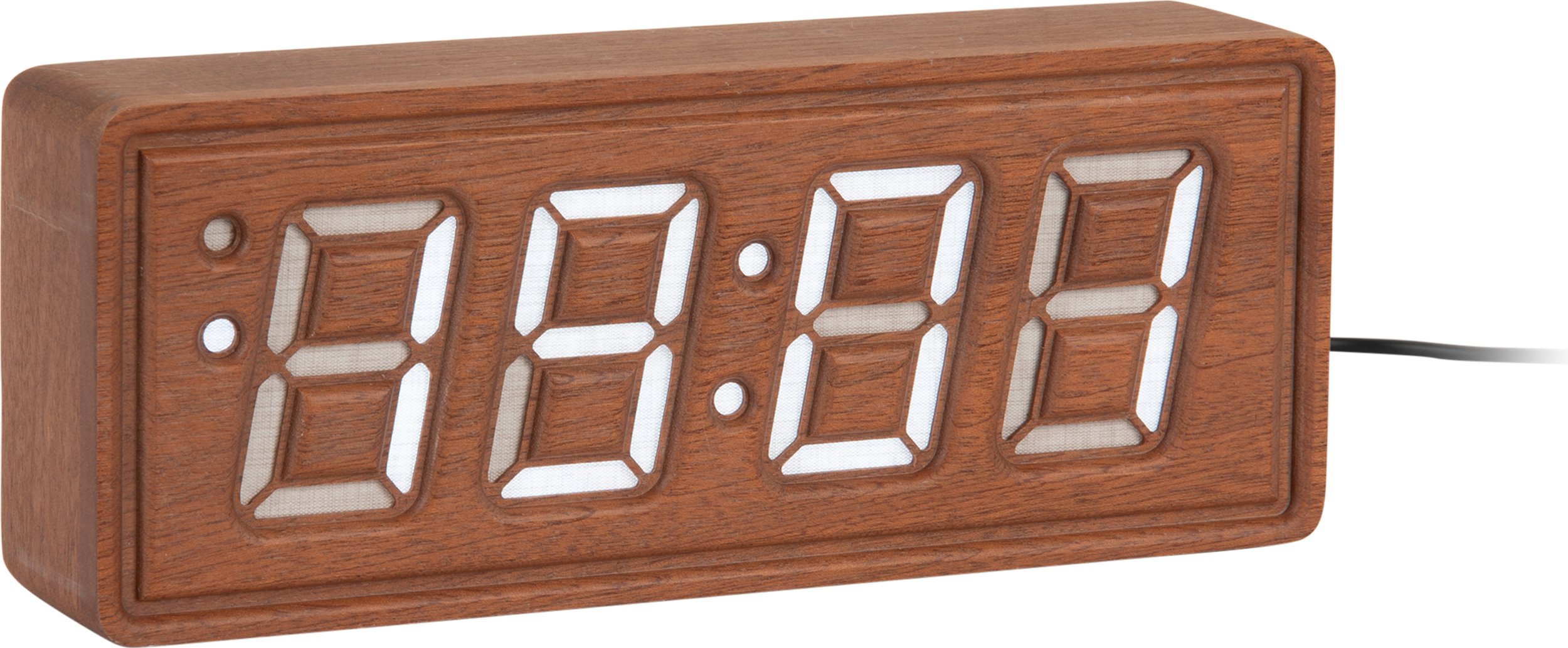 Zegar i budzik Solid Wood Engraved ciemne drewno