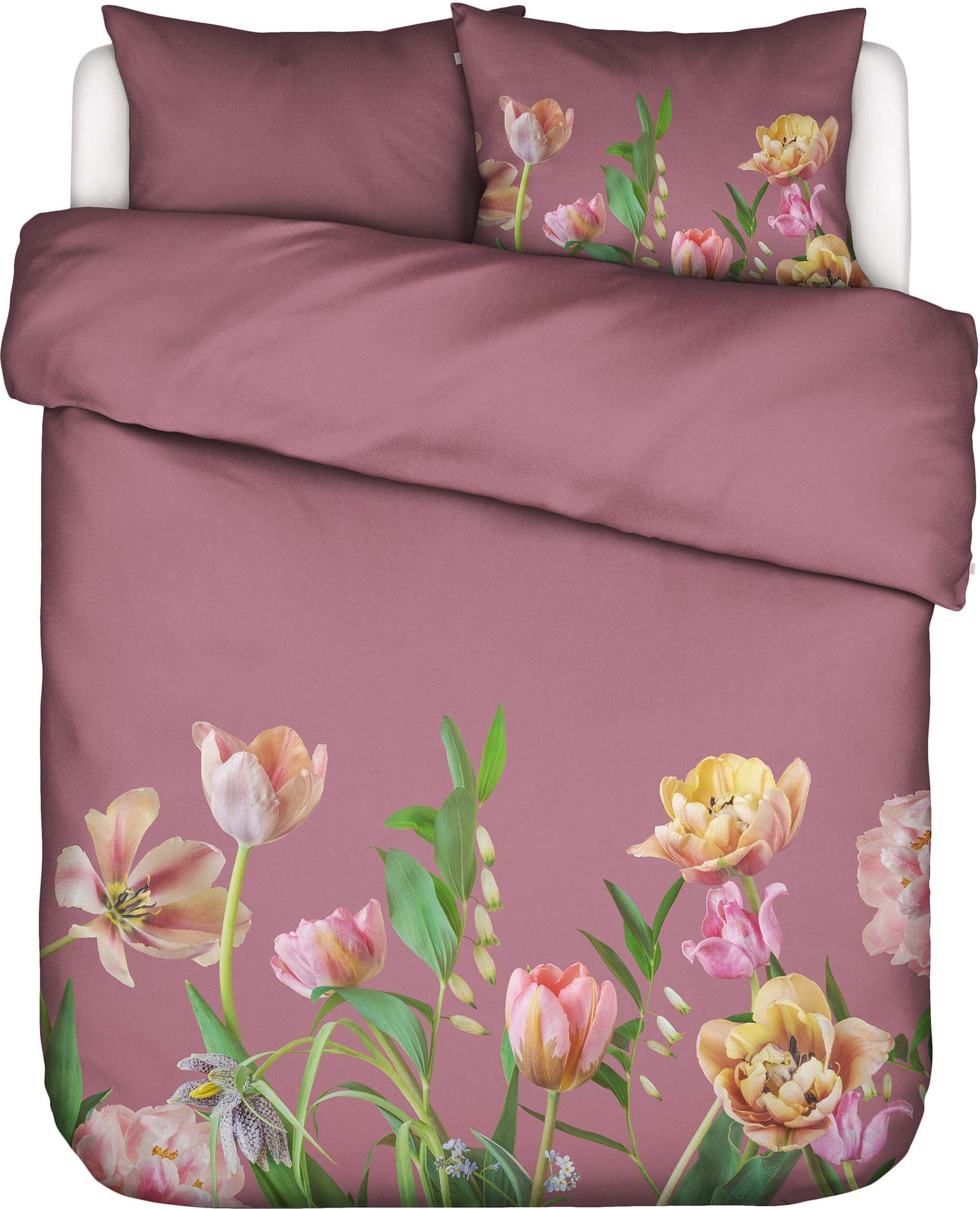 Pościel Eloise 260 x 220 cm jasnofioletowa z 2 poszewkami na poduszki 60 x 70 cm zapięcie flap