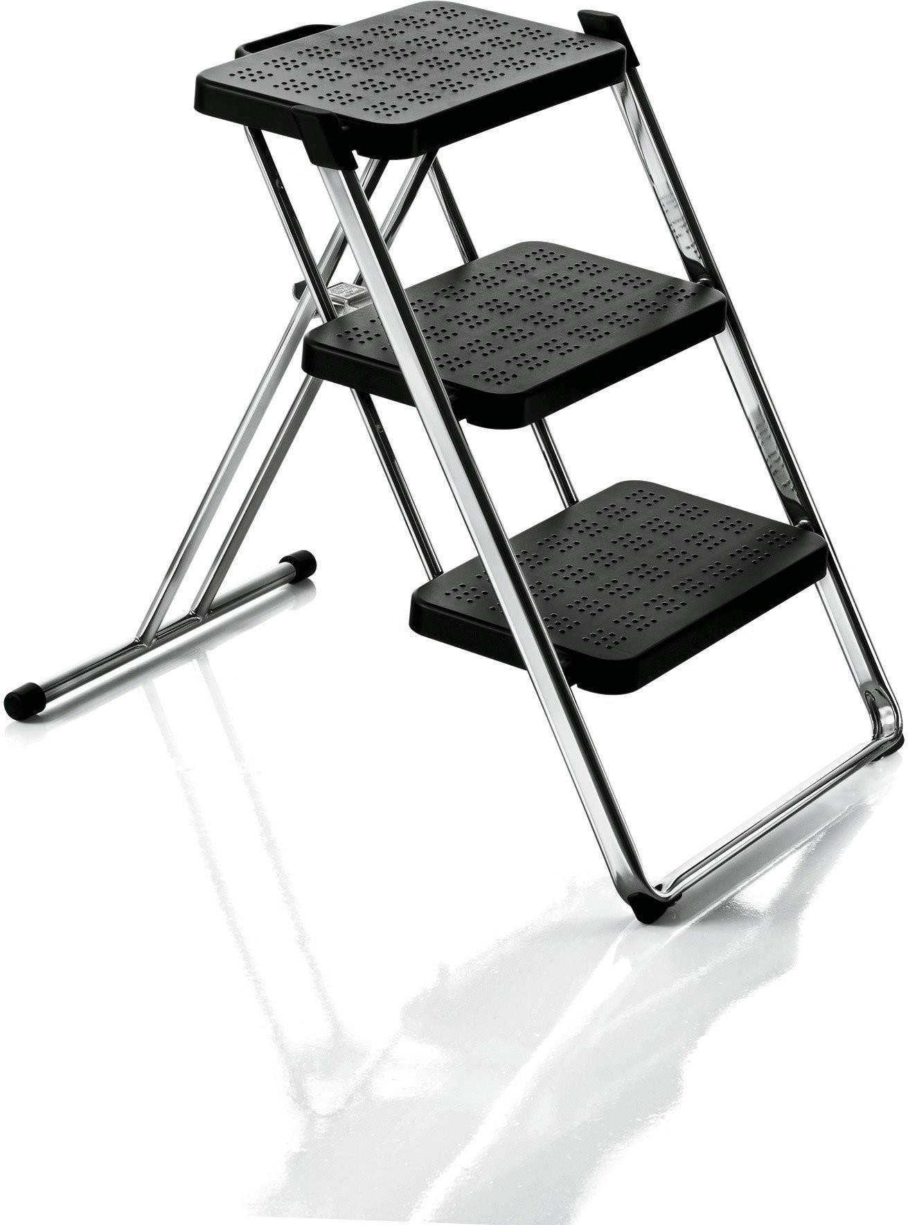 Drabinka Nuovastep chromowana rama czarne stopnie