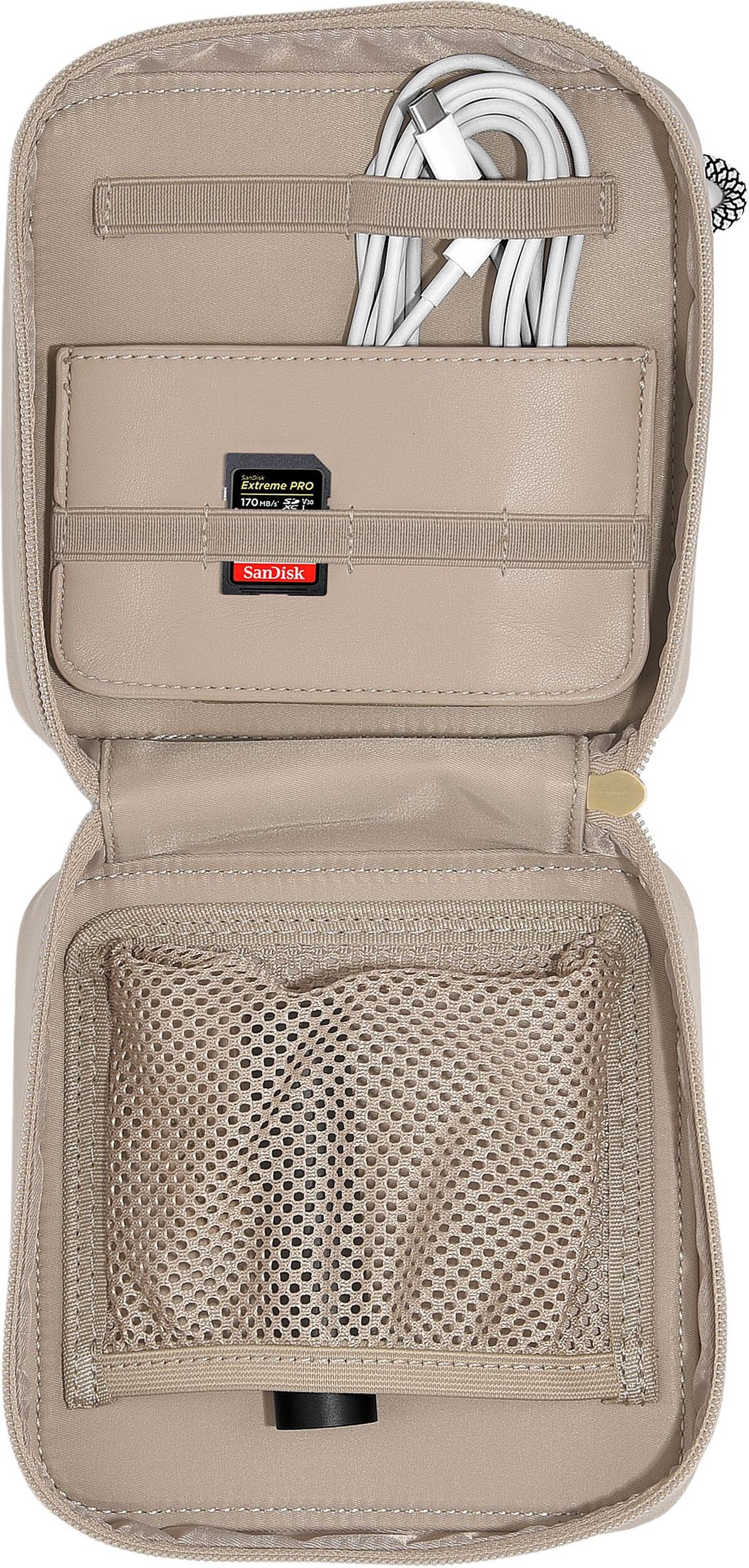 Etui na ładowarki i słuchawki Stackers beżowoszare nylonowe