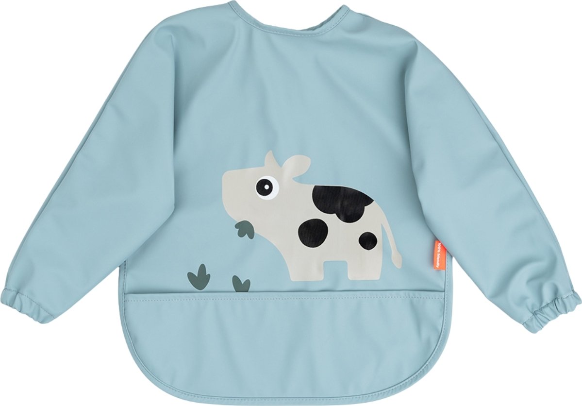 Śliniak z rękawami Tiny Farm 6-18 m niebieski