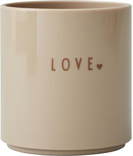 Kubek dziecięcy Mini Favourite Love beżowy z tritanu
