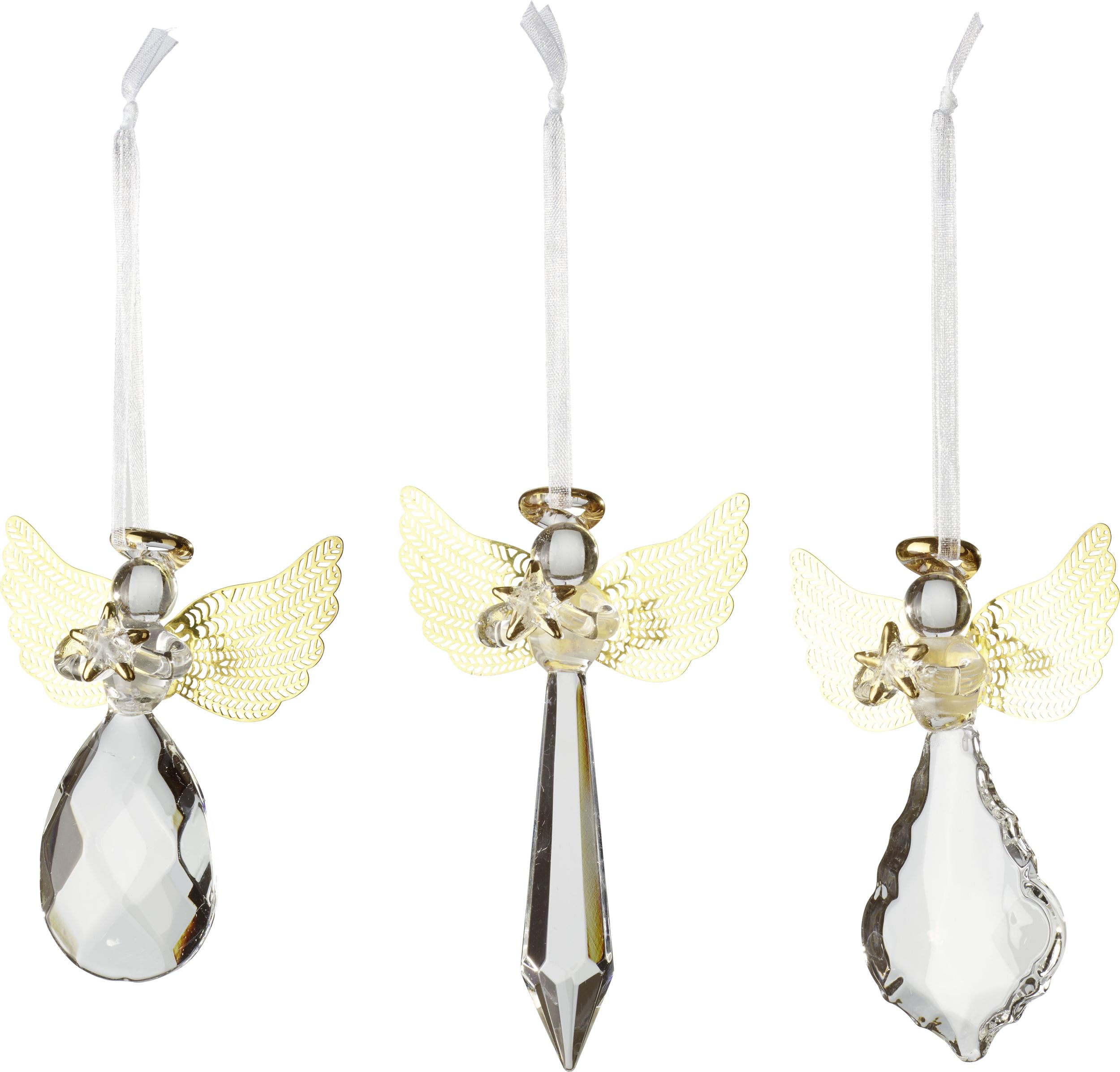 Ozdoby choinkowe Winter Collage Accessoires anioły szklane 3 szt.