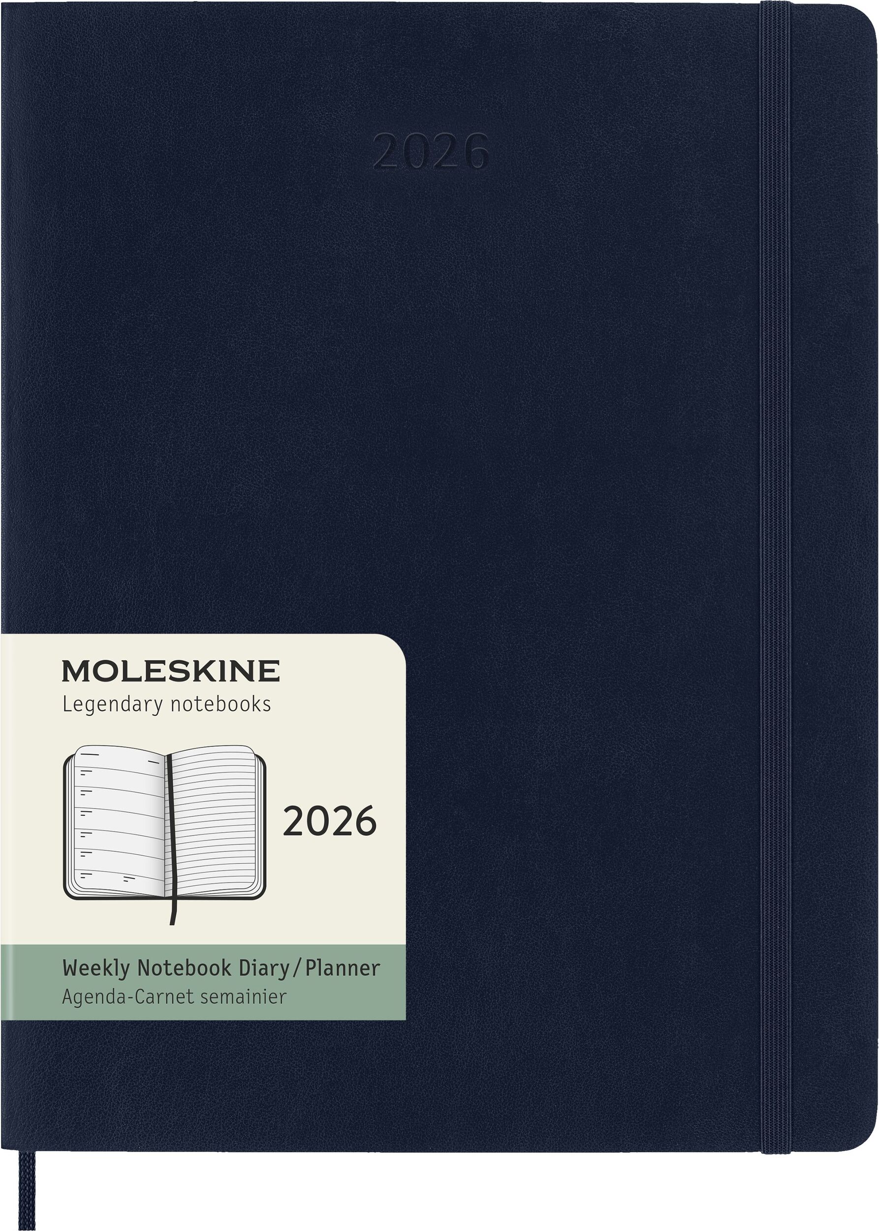Kalendarz tygodniowy w miękkiej oprawie Moleskine 2026 12M XL granatowy