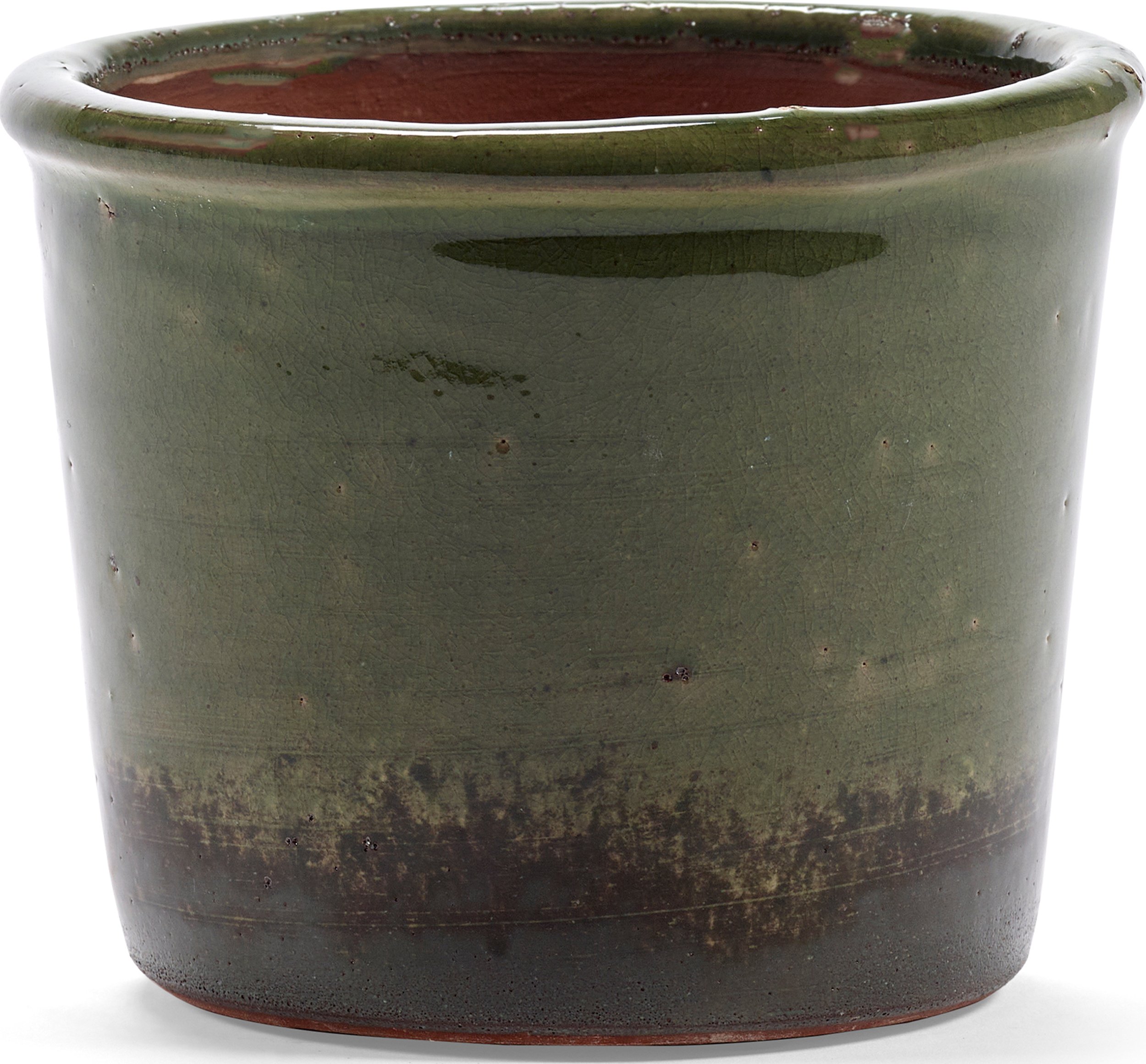 Doniczka Glazed Shades 13,5 cm ciemnozielona