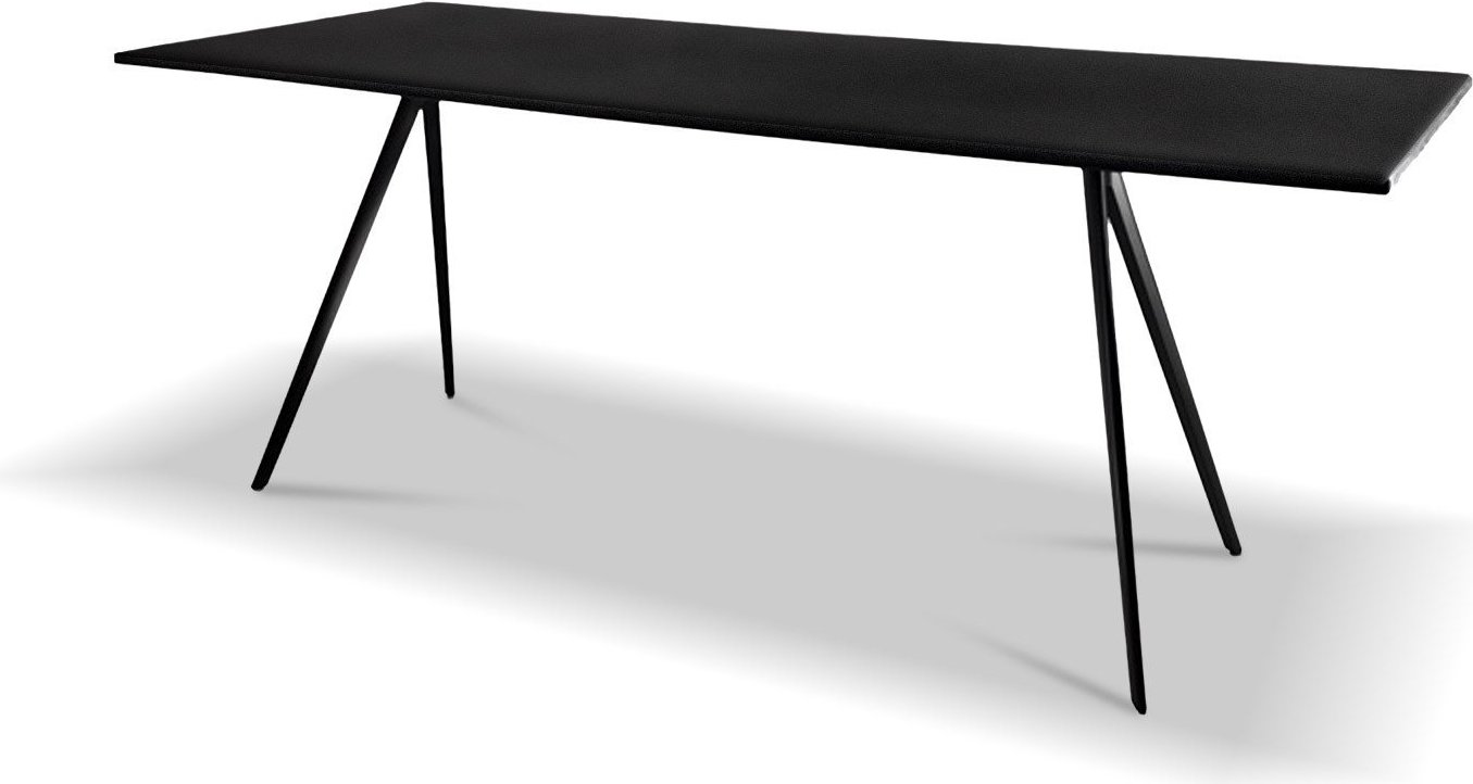 Stół Baguette 205 cm blat MDF czarny rama lakierowana czarna