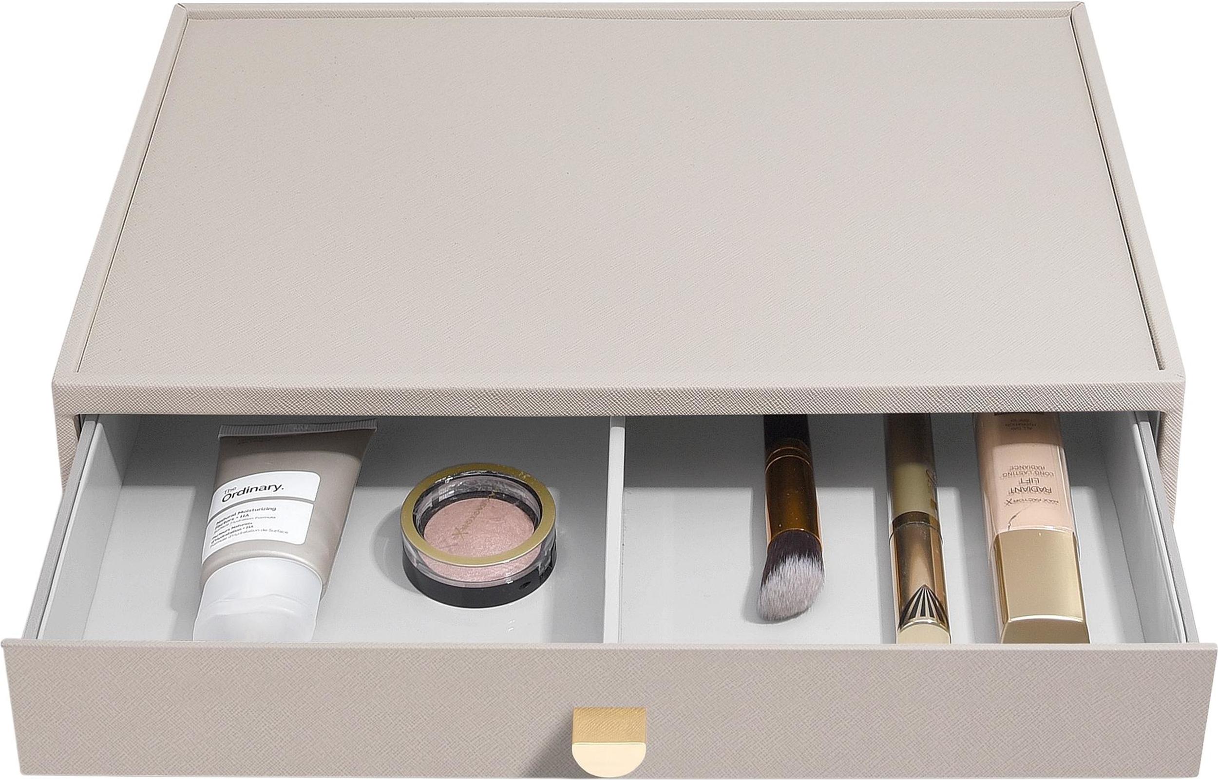 Organizer na kosmetyki Stackers supersize taupe z szufladą z podziałką