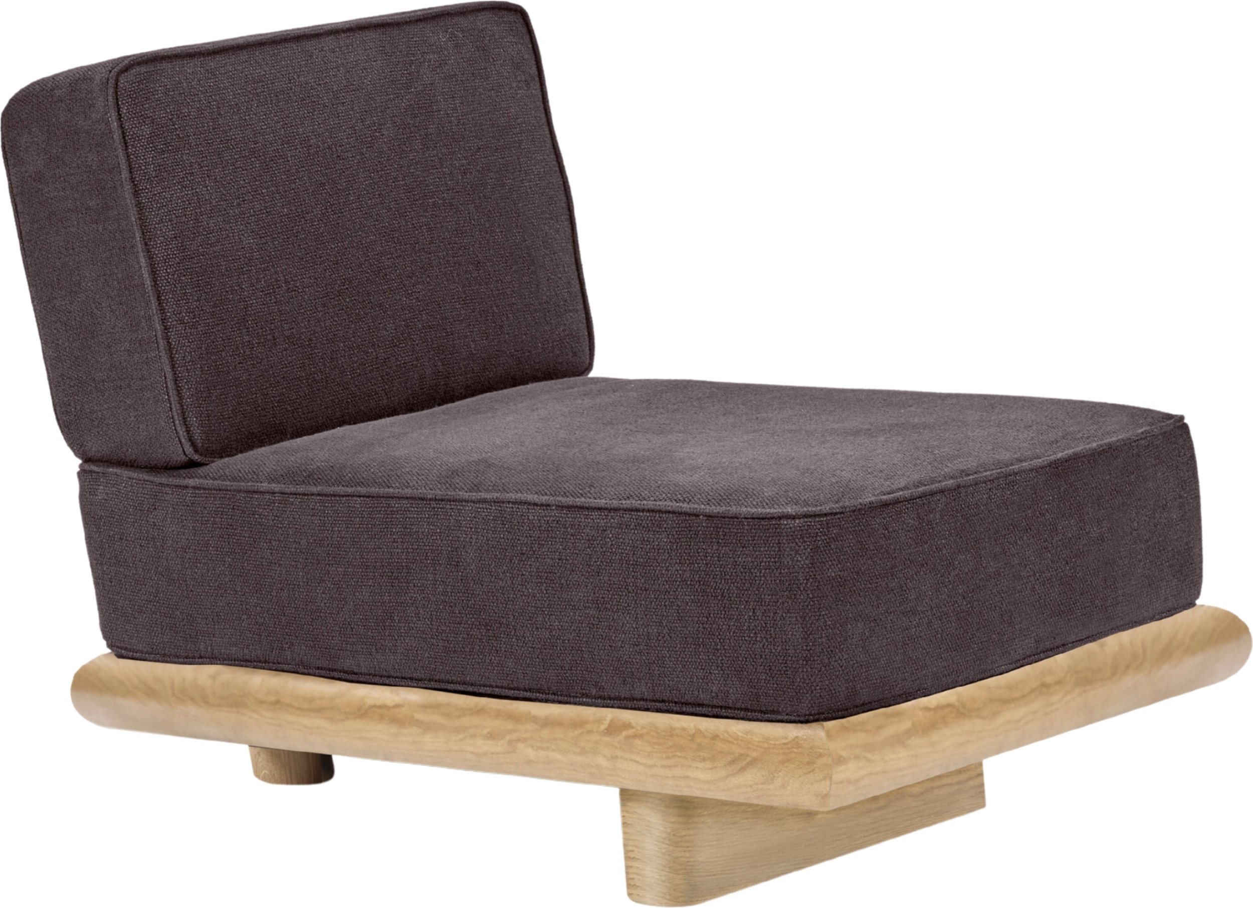 Sofa jednoosobowa Ono Velvet 95 cm brązowa dąb naturalny