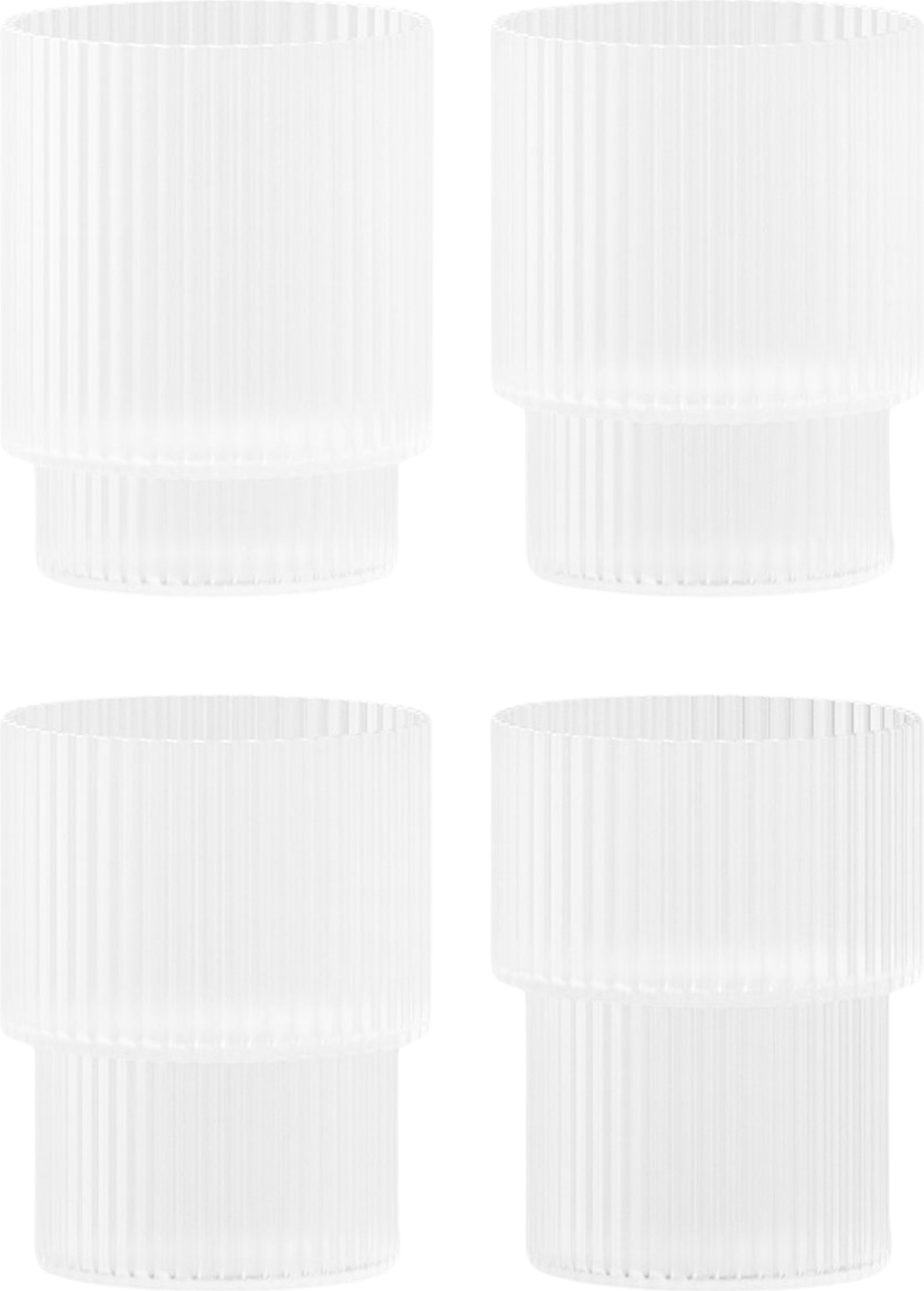 Szklanki Ripple niskie oszronione 4 szt.