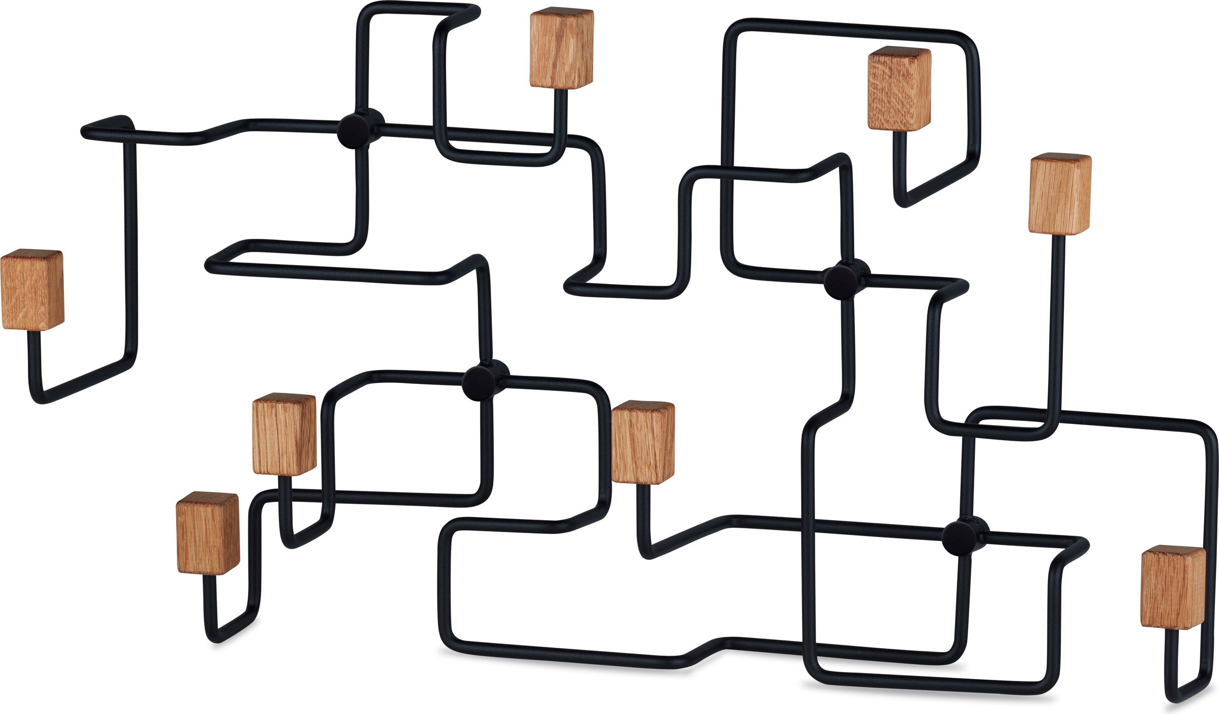 Wieszak ścienny Underground czarny jasny dąb