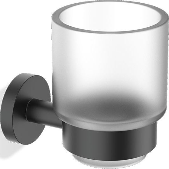 Kubek na szczoteczki do zębów Basic czarny mat ścienny