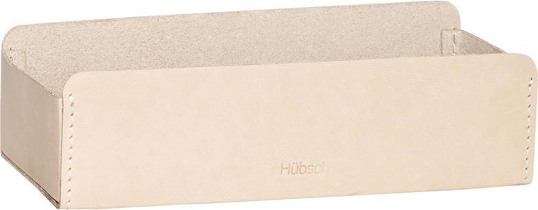 Organizer na biurko Hübsch 20 cm beżowy skóra naturalna
