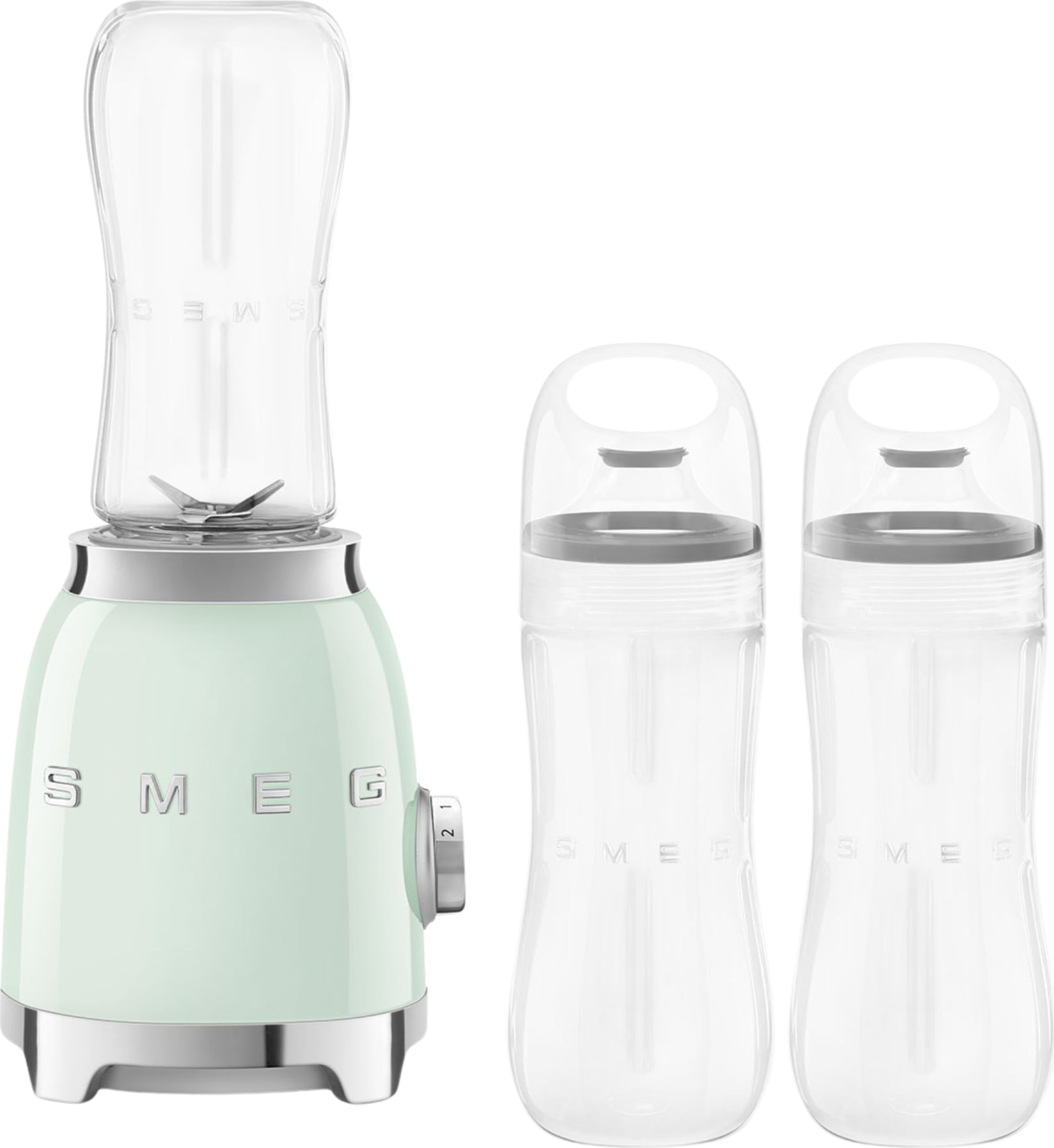 Blender Sport 50's Style pastelowa zieleń z 2 butelkami