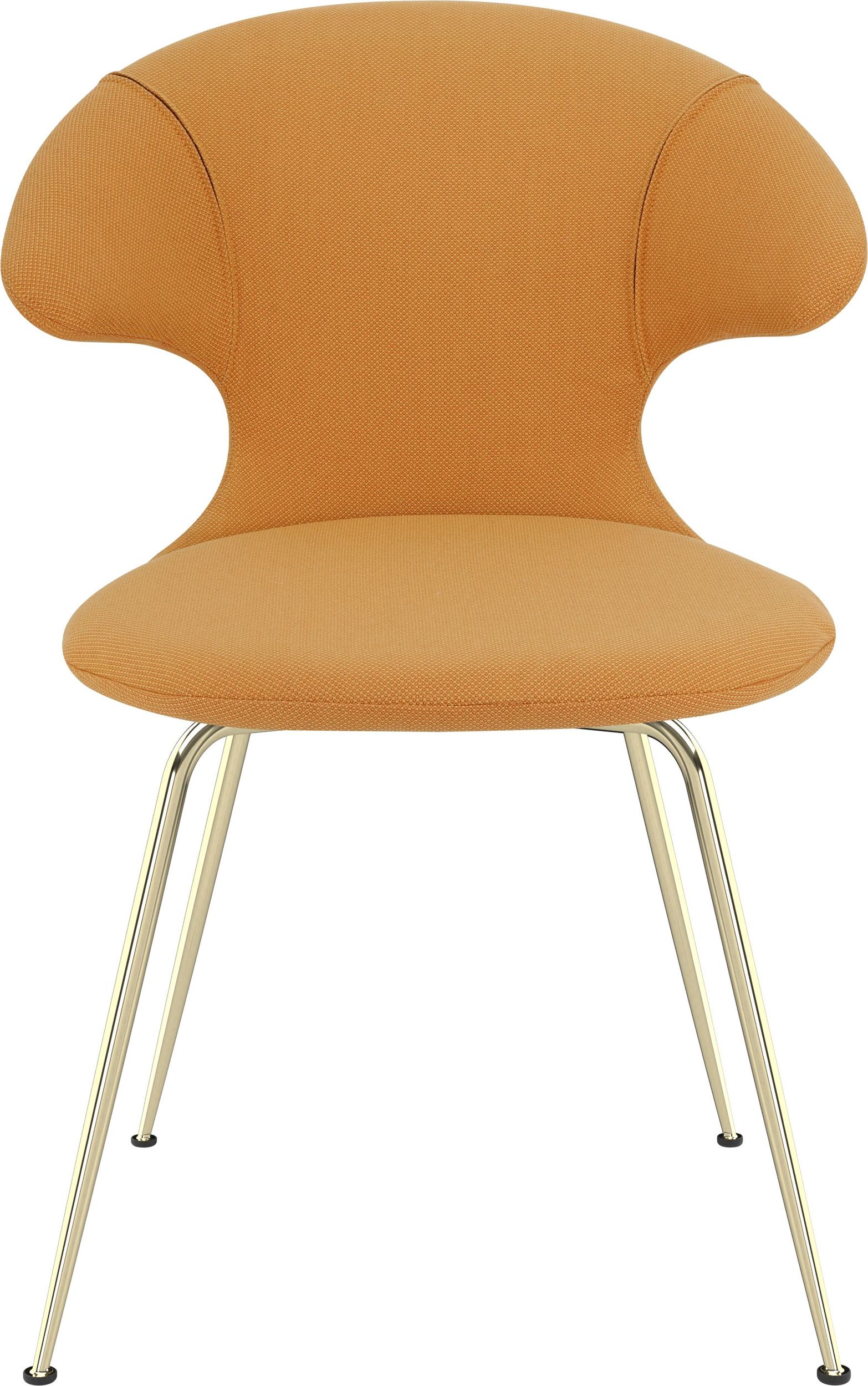 Krzesło Time Flies pomarańczowe na mosiężnych nogach