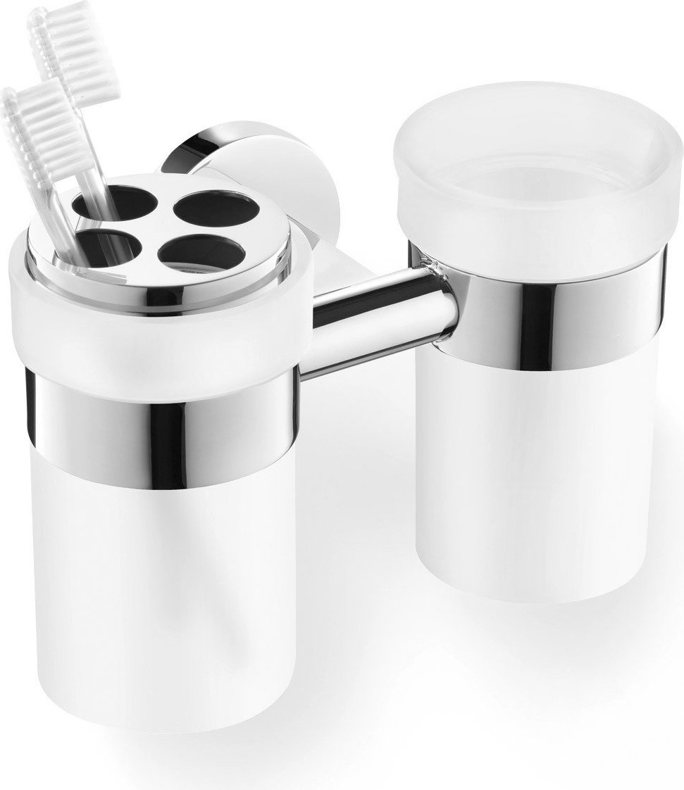 Kubek łazienkowy z kubkiem na szczoteczki ścienny Scala