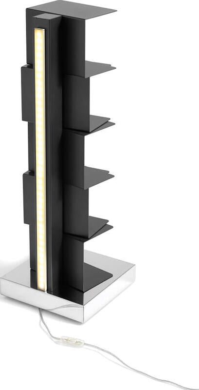 Regał Ptolomeo Luce 75 cm czarny ze srebrną podstawą z podświetleniem LED