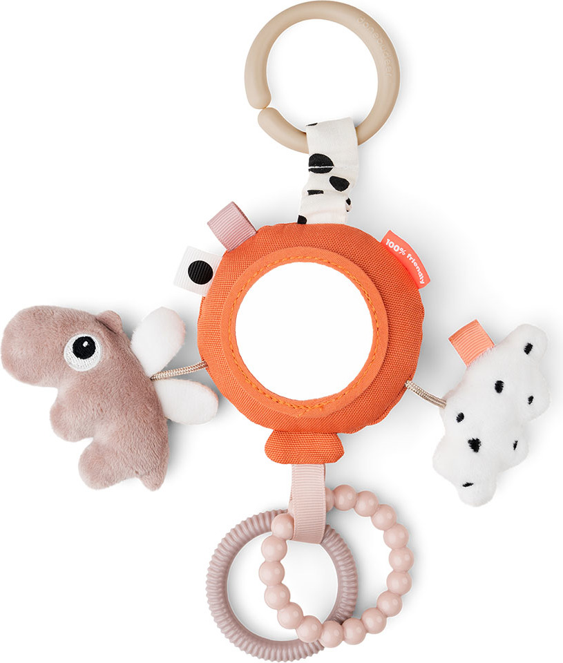 Zawieszka sensoryczna Happy Clouds pomarańczowa z lusterkiem