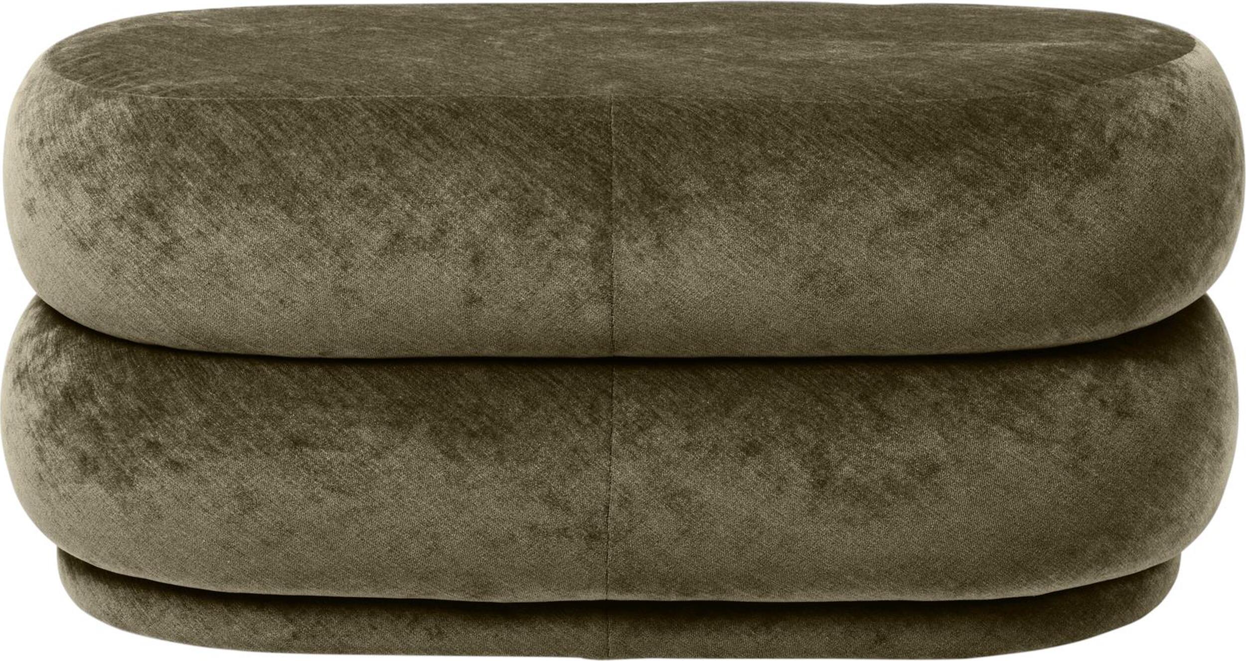 Puf Oval Faded Velvet zielony