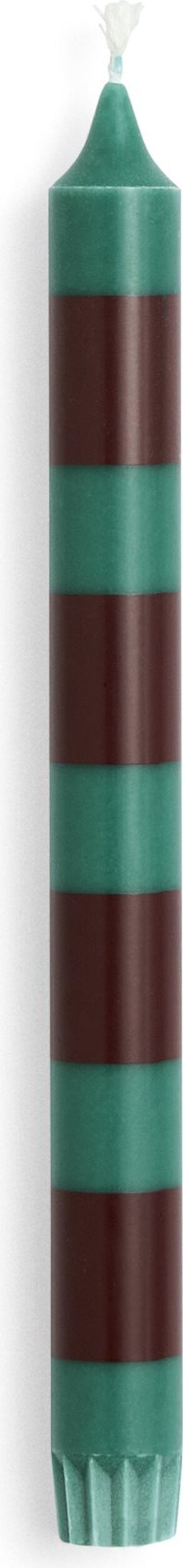 Świeca Hay Pattern paski zielono-brązowa