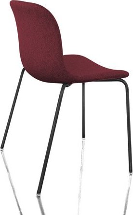 Krzesło Troy tapicerowane lakierowane nogi czarne siedzisko fioletowe