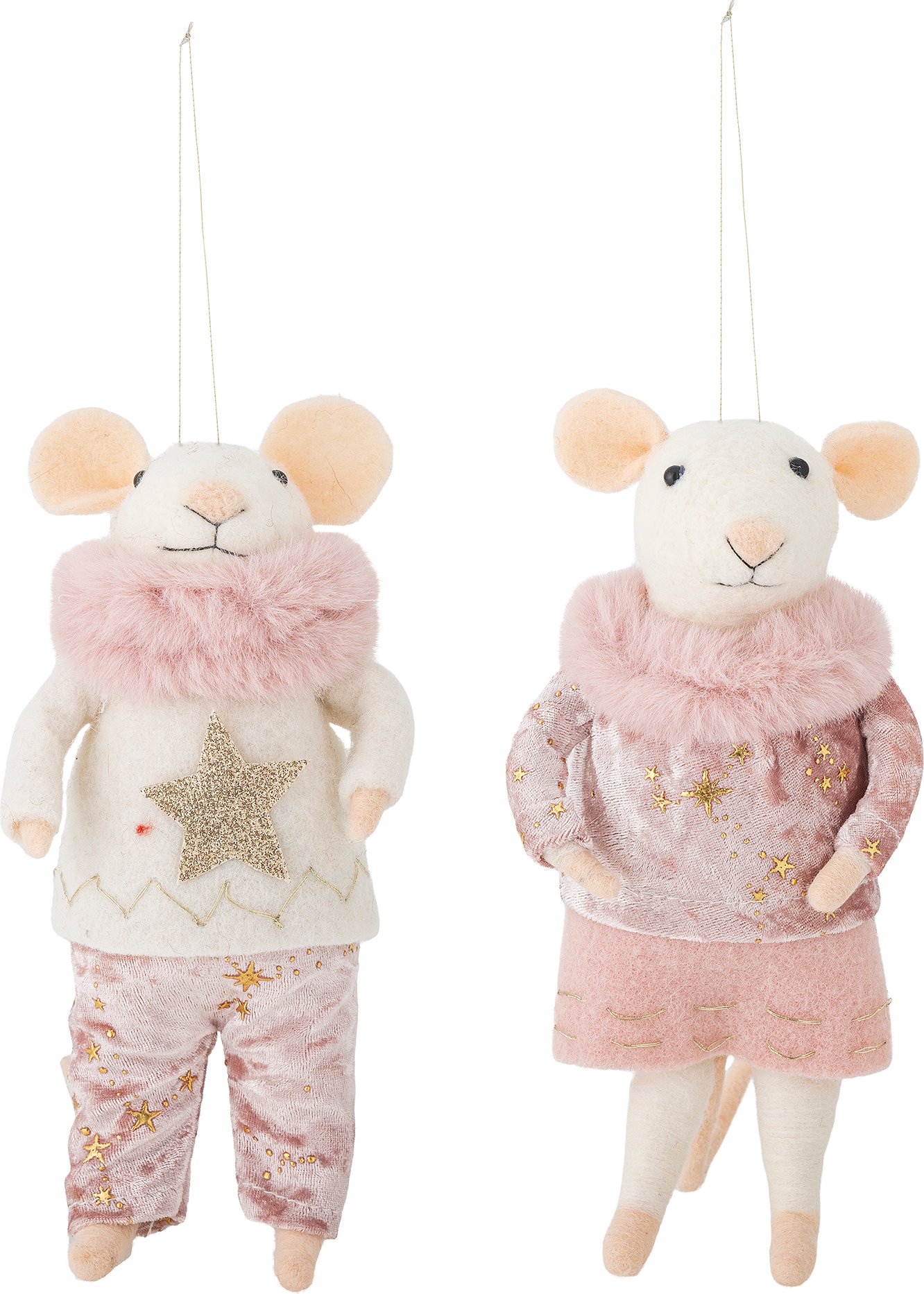 Ozdoby choinkowe Peo XL myszki różowe