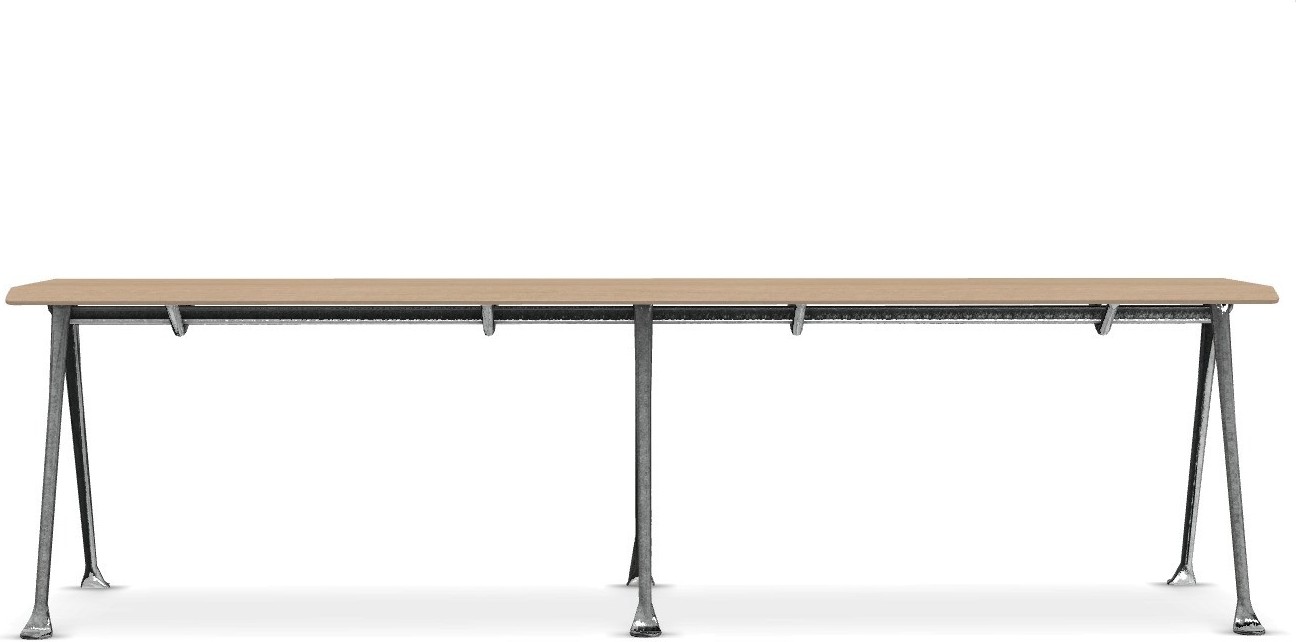 Ławka Officina 160 cm naturalny buk ze stalową ramą