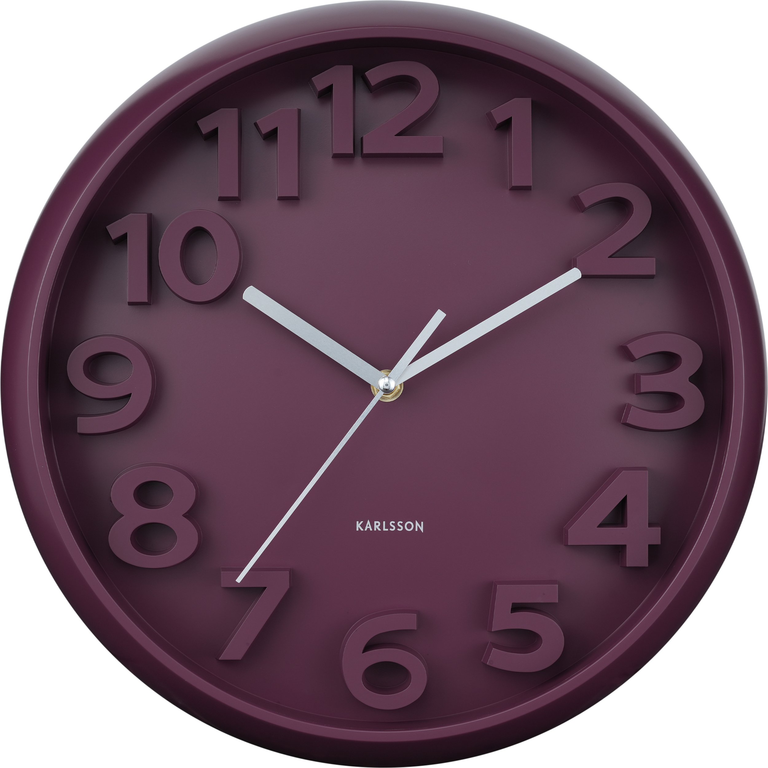 Zegar ścienny Elevated Classic Numbers ciemny fiolet