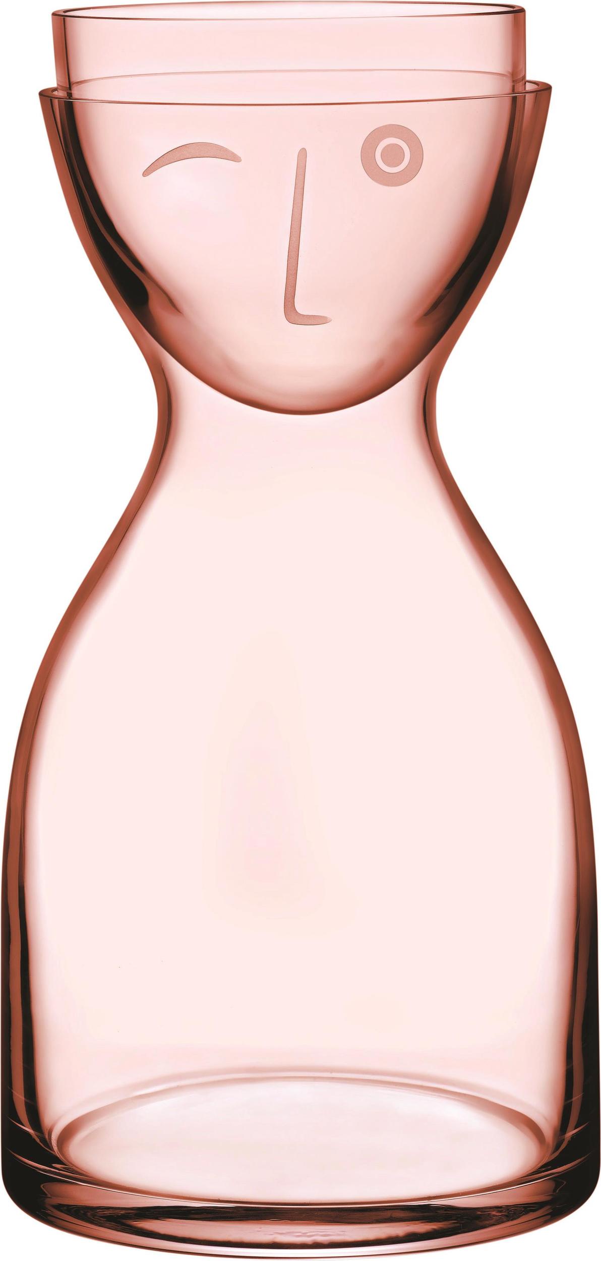 Karafka na wodę Mr. & Mrs. 850 ml różowa ze szklanką 2 el.