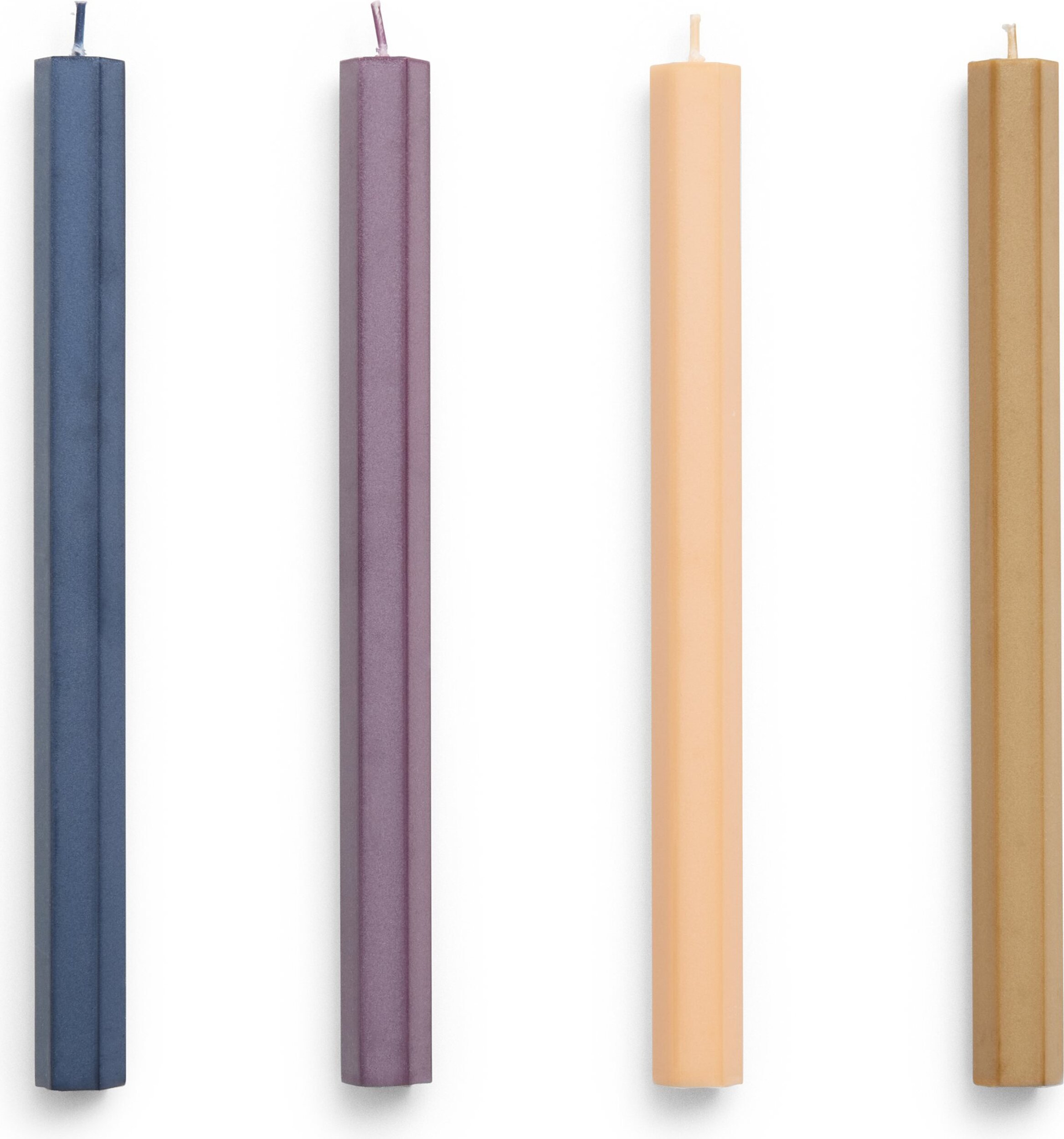 Świece Hexagon ciemne 4 szt.