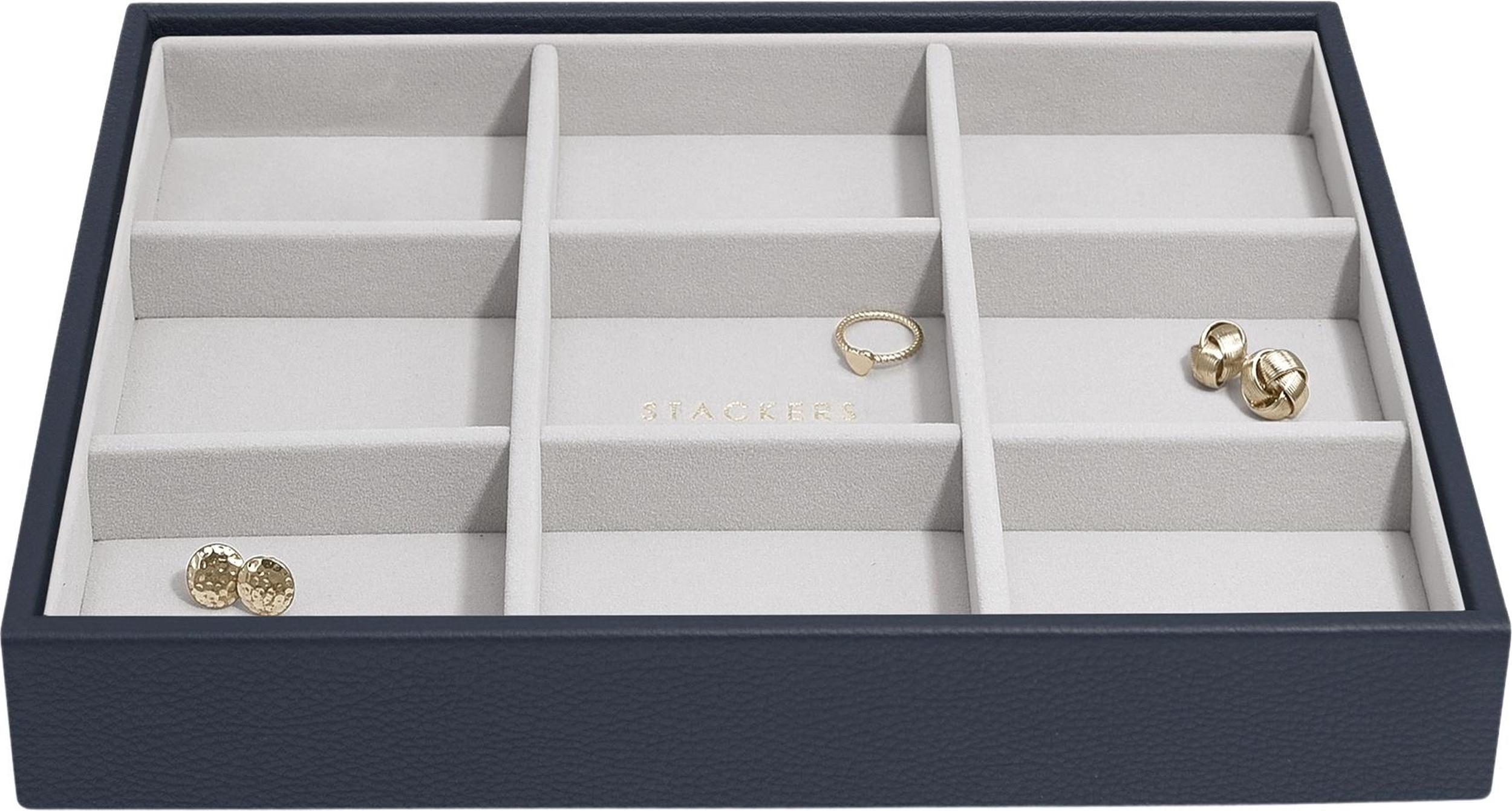 Szkatułka na biżuterię Stackers Pebble 9 komorowa classic granatowa