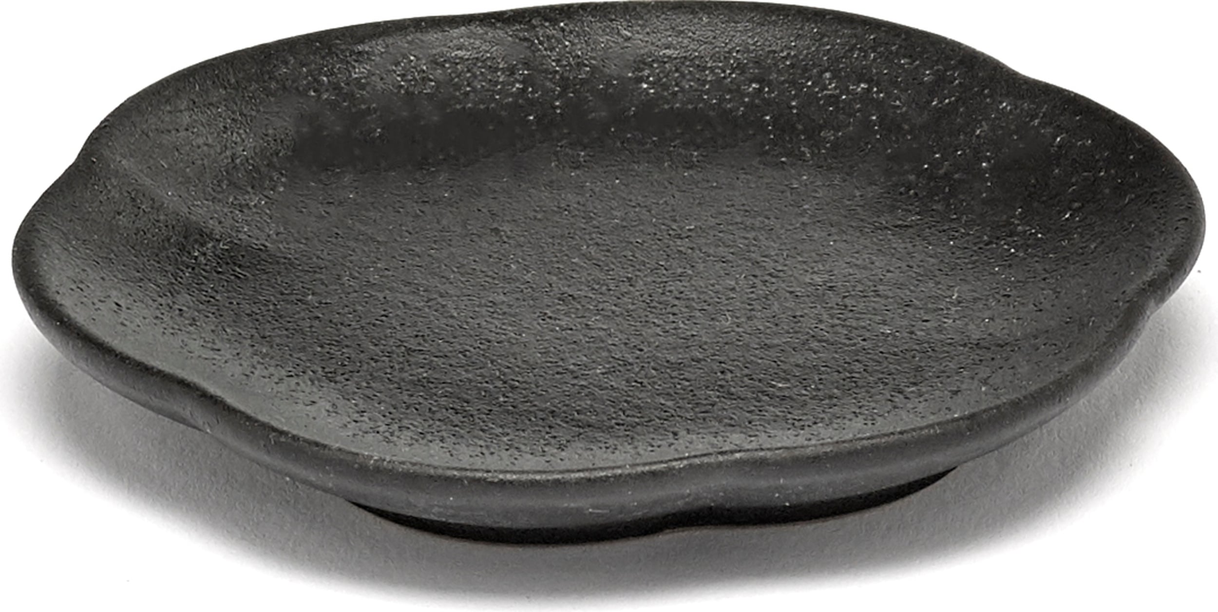 Talerz na przekąski Inku Ribbed 8,9 cm czarny