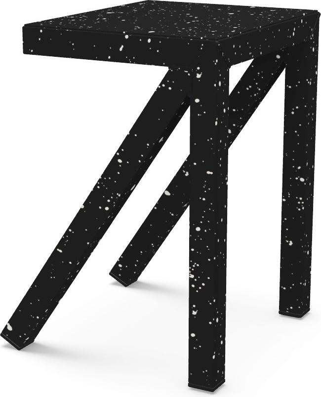 Stołek Bureaurama 50 cm czarno-biały