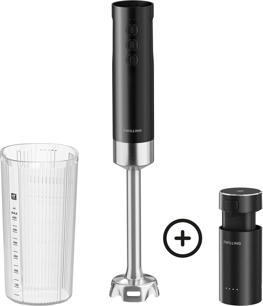 Blender ręczny bezprzewodowy Xtend z pojemnikiem, akumulatorem i ładowarką