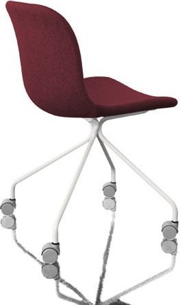 Krzesło Troy 4 star na kółkach tapicerowane biała rama fioletowe