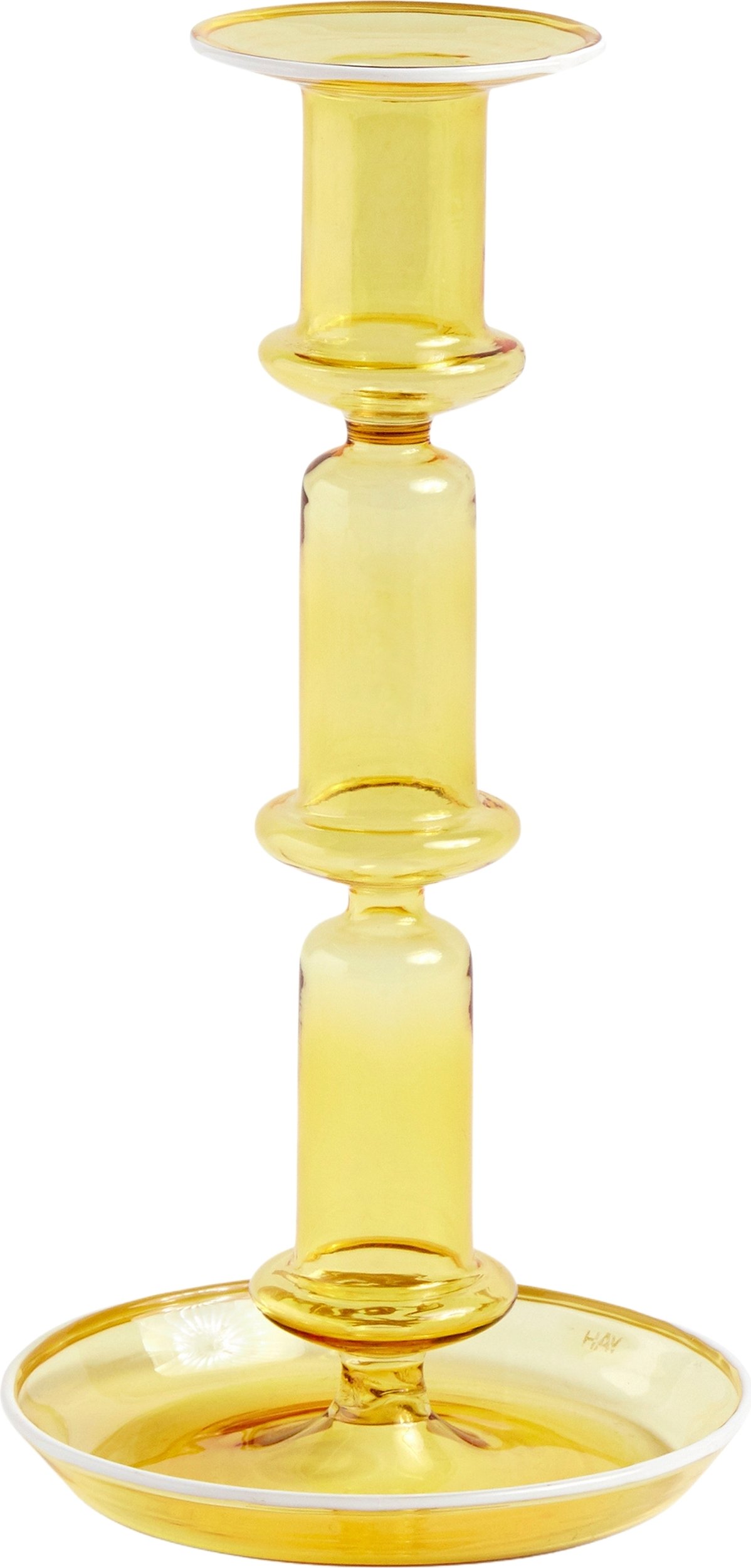 Świecznik na klasyczną świecę Flare L żółty